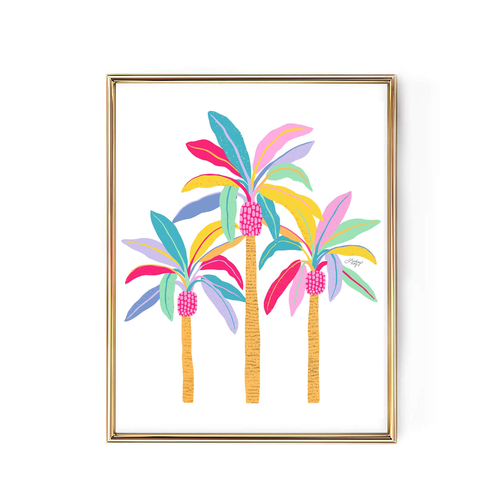 Palm Trees Illustration (Pastel) - Art Print