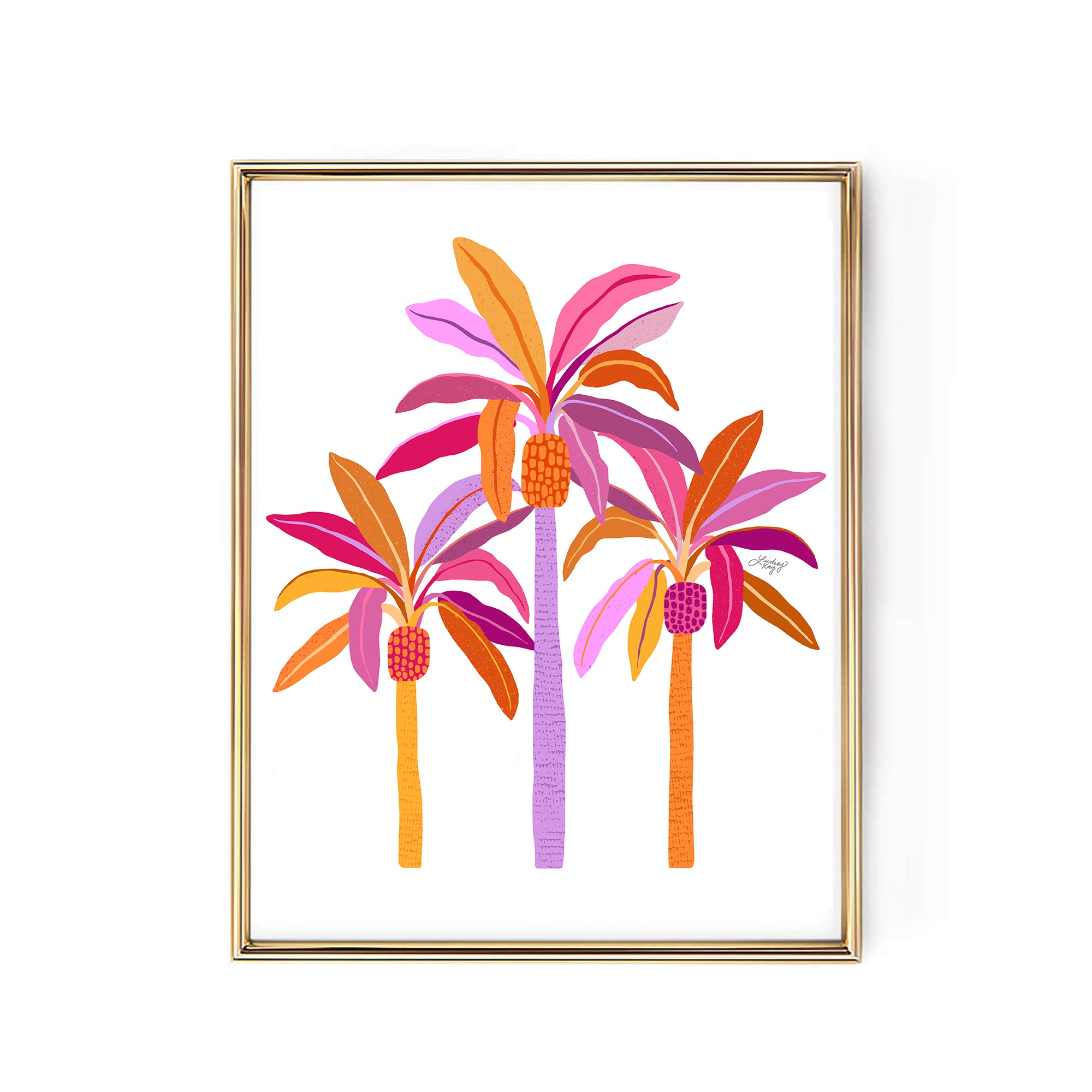 Palm Trees Illustration (Warm Palette) - Art Print