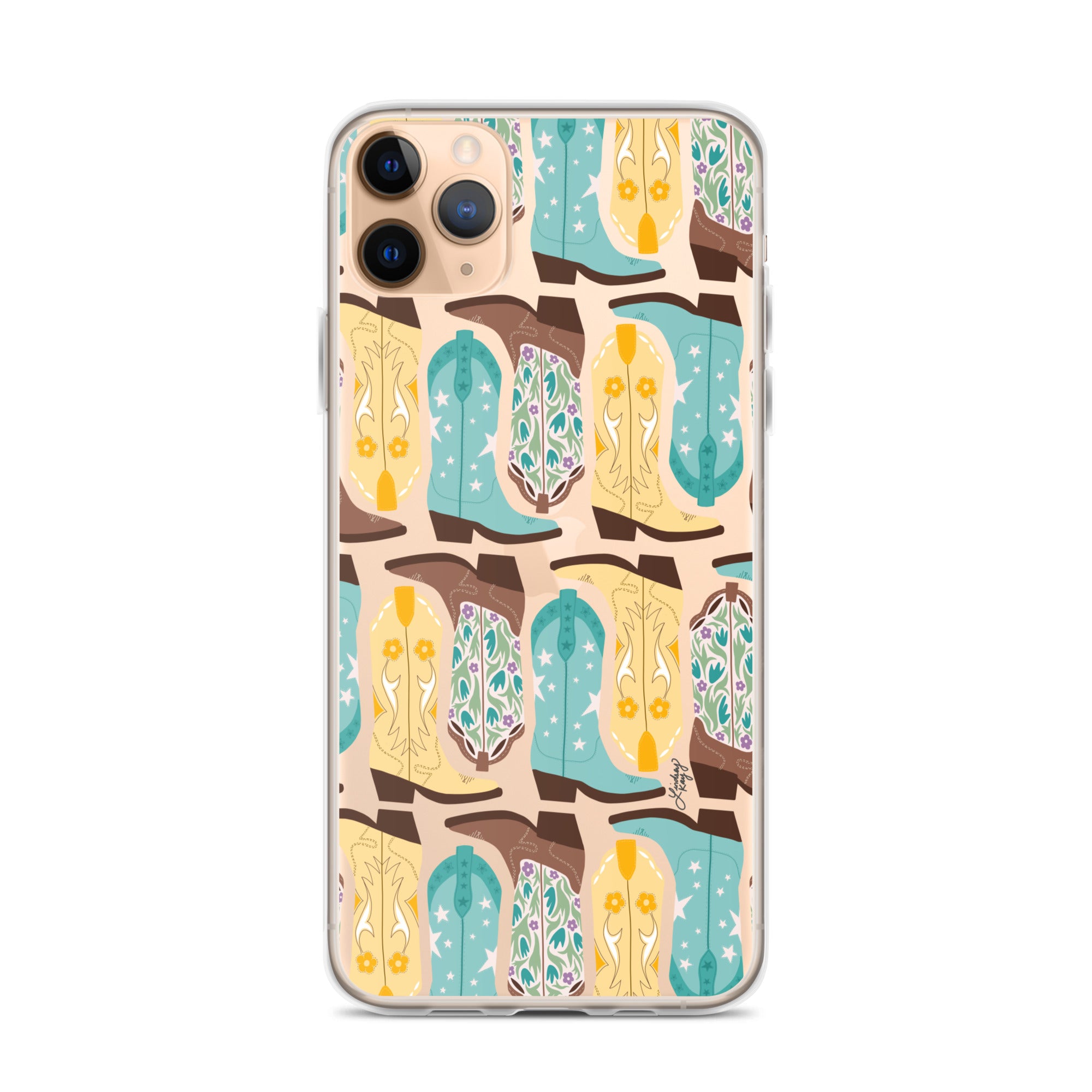 cowboy boots illustration pattern western country cowgirl iphone-15 iphone phone case cover clear mobile accessories lindsey kay collective