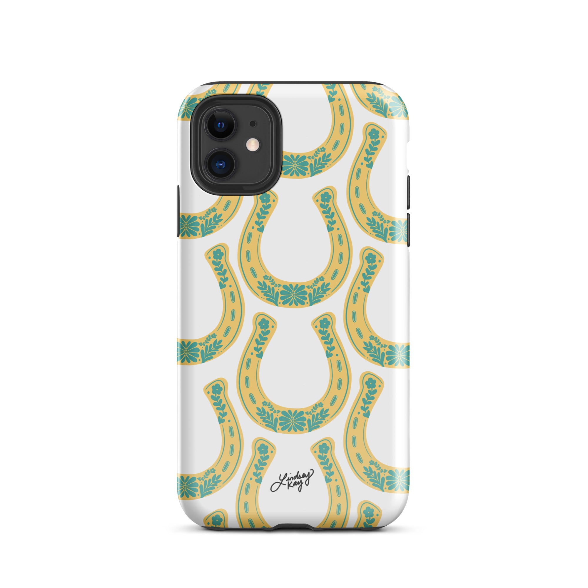 Yellow and Turquoise Horseshoe Pattern - Tough Case for iPhone Yellow and Turquoise Horseshoe Pattern - Tough Case for iPhone