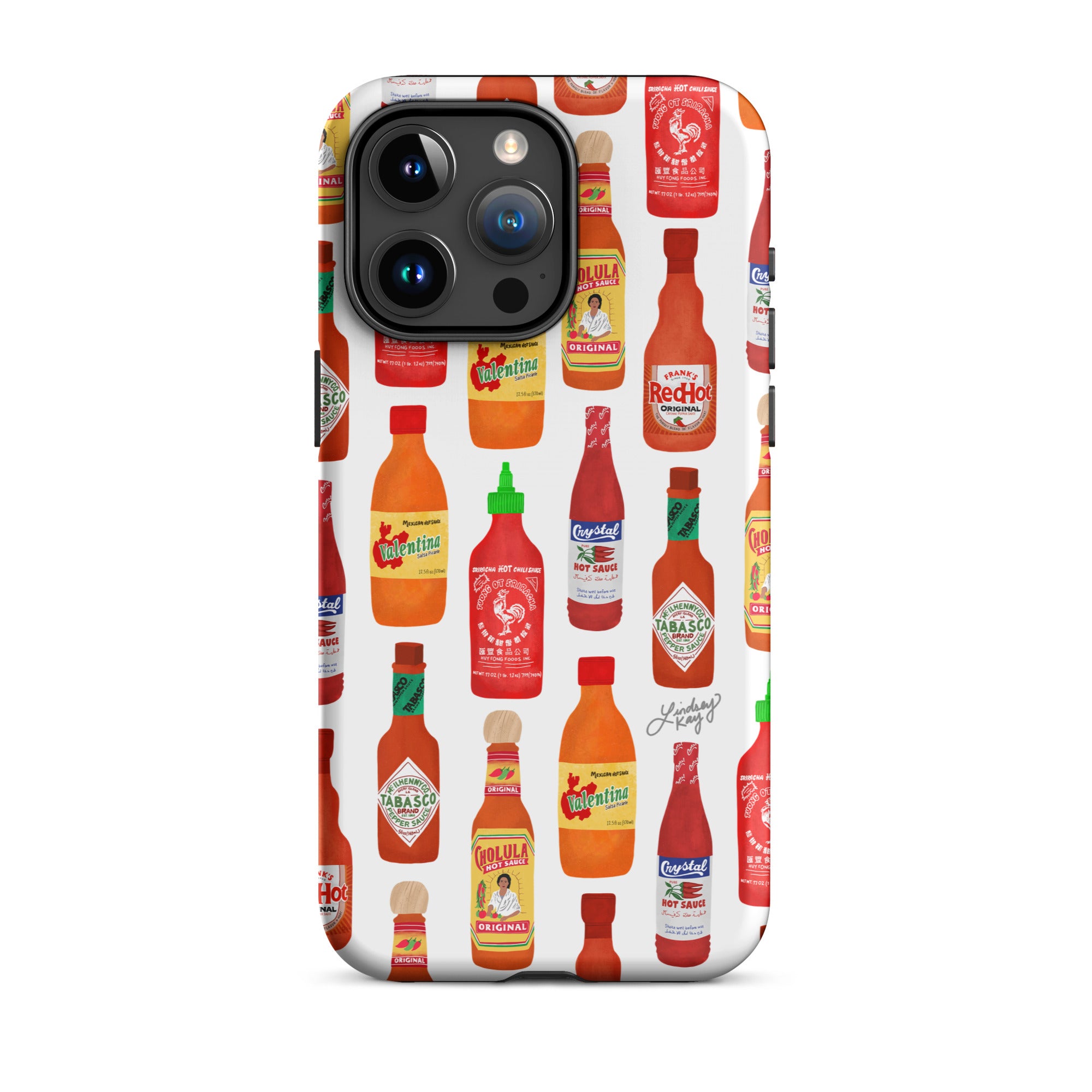 hot sauce bottles illustration iphone case tough cover iphone 15
