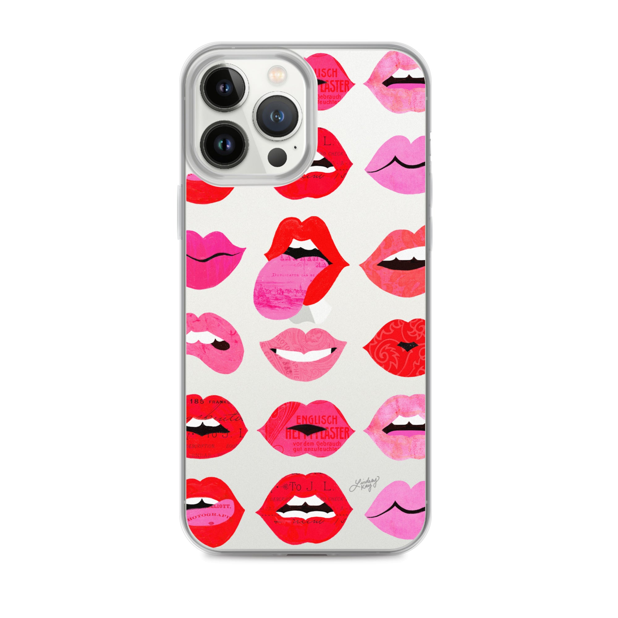 lips of love iphone case clear case red pink phone cover lindsey kay collective