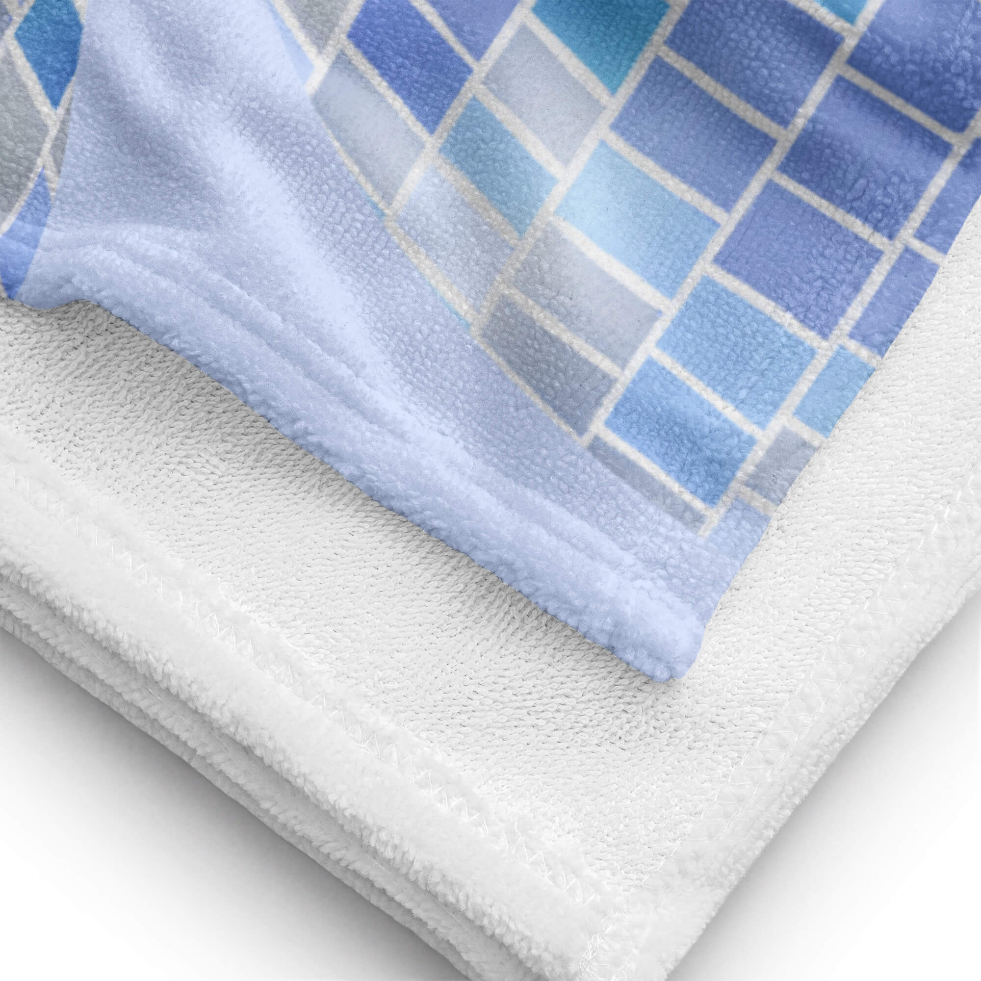 Retro blue disco ball beach towel with hand-illustrated design by Lindsey Kay Collective. Trendy towel for summer beach trips, pool days, coastal gifts, and retro blue aesthetic. 30x60 cotton polyester towel with cool-toned disco design.