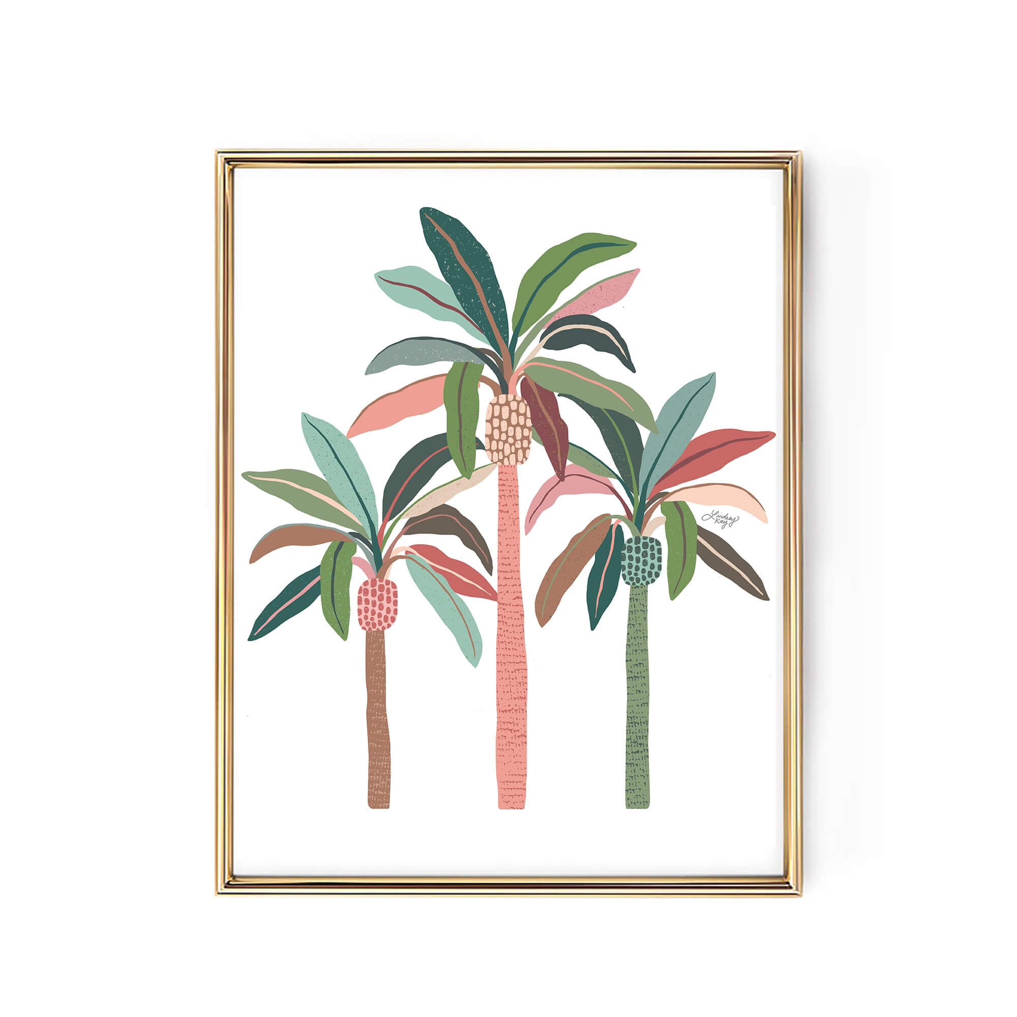 Ilustración de palmeras (paleta neutra) - Impresión de arte