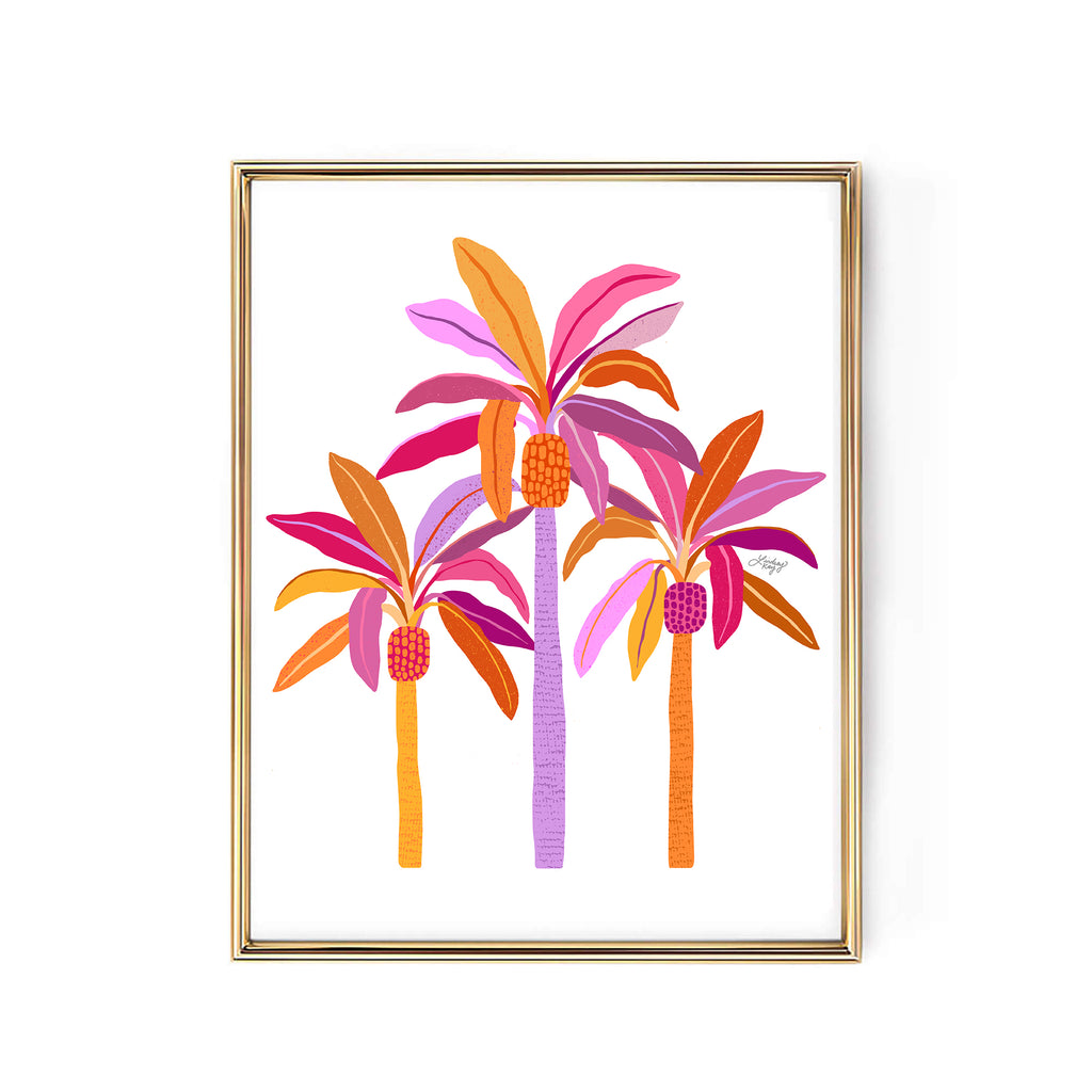 Palm Trees Illustration (Warm Palette) - Art Print