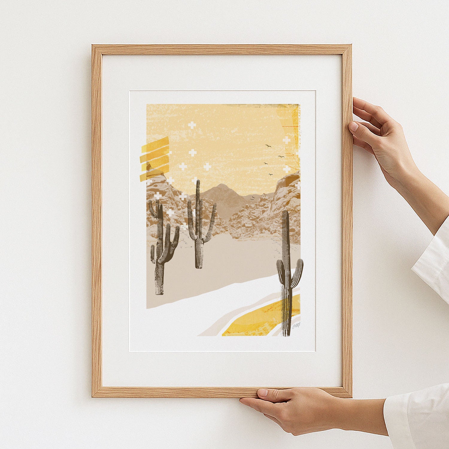 Desert Mountain - Abstract Collage Art Print