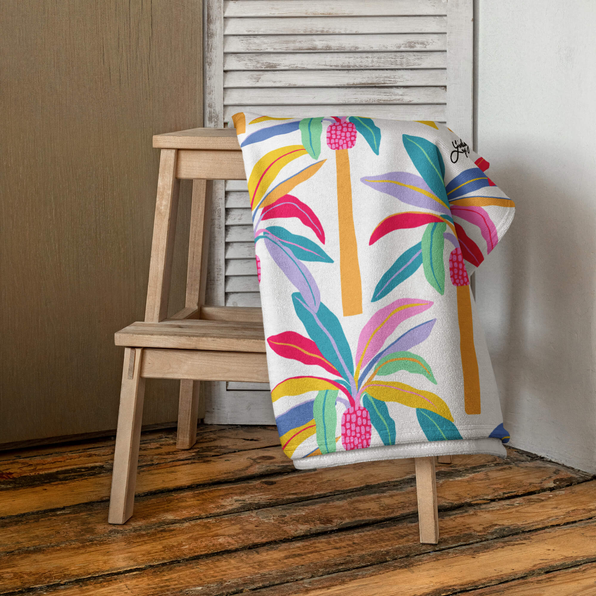 Palm Trees (Pastel) - Beach Towel