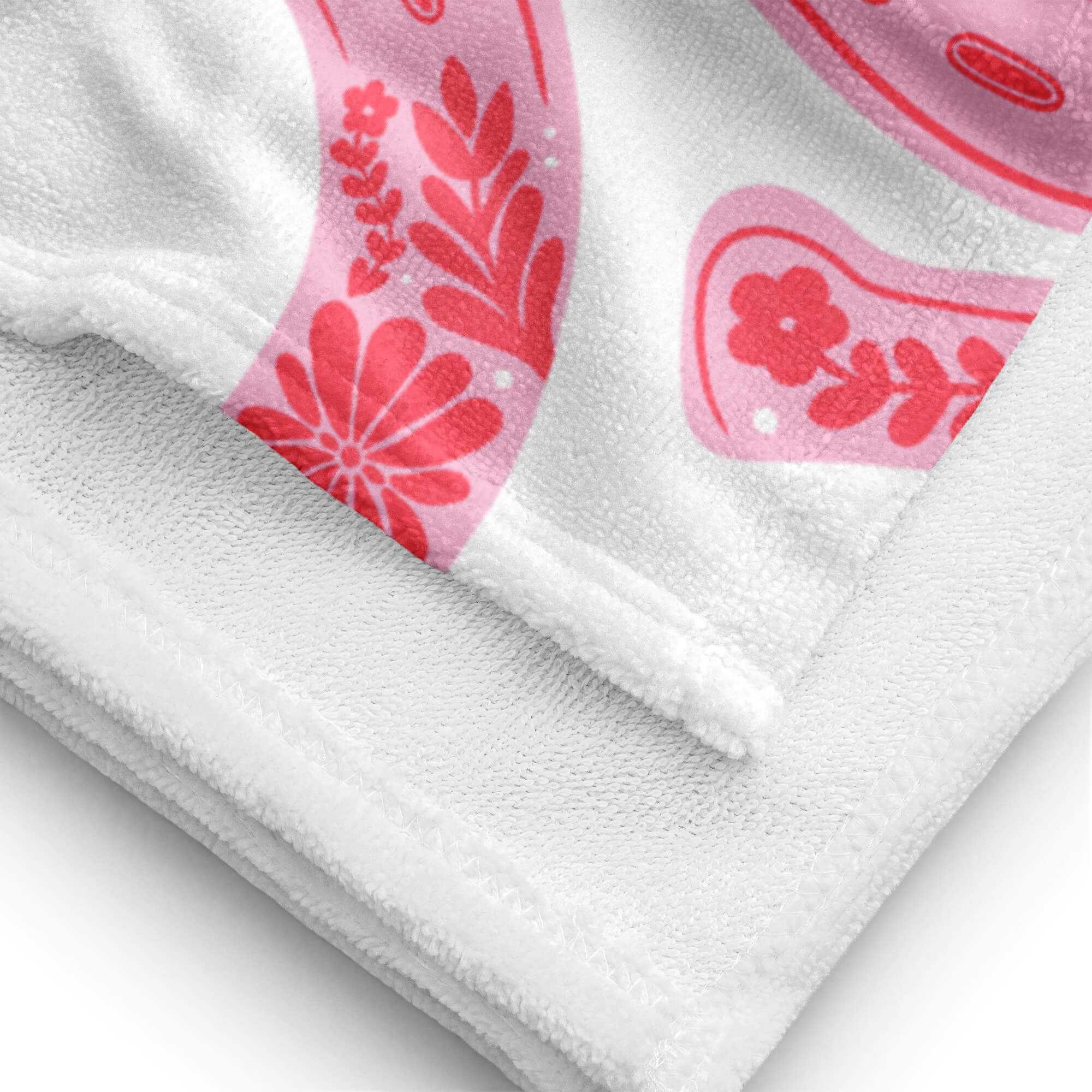 Western Pink Horseshoes - Beach Towel