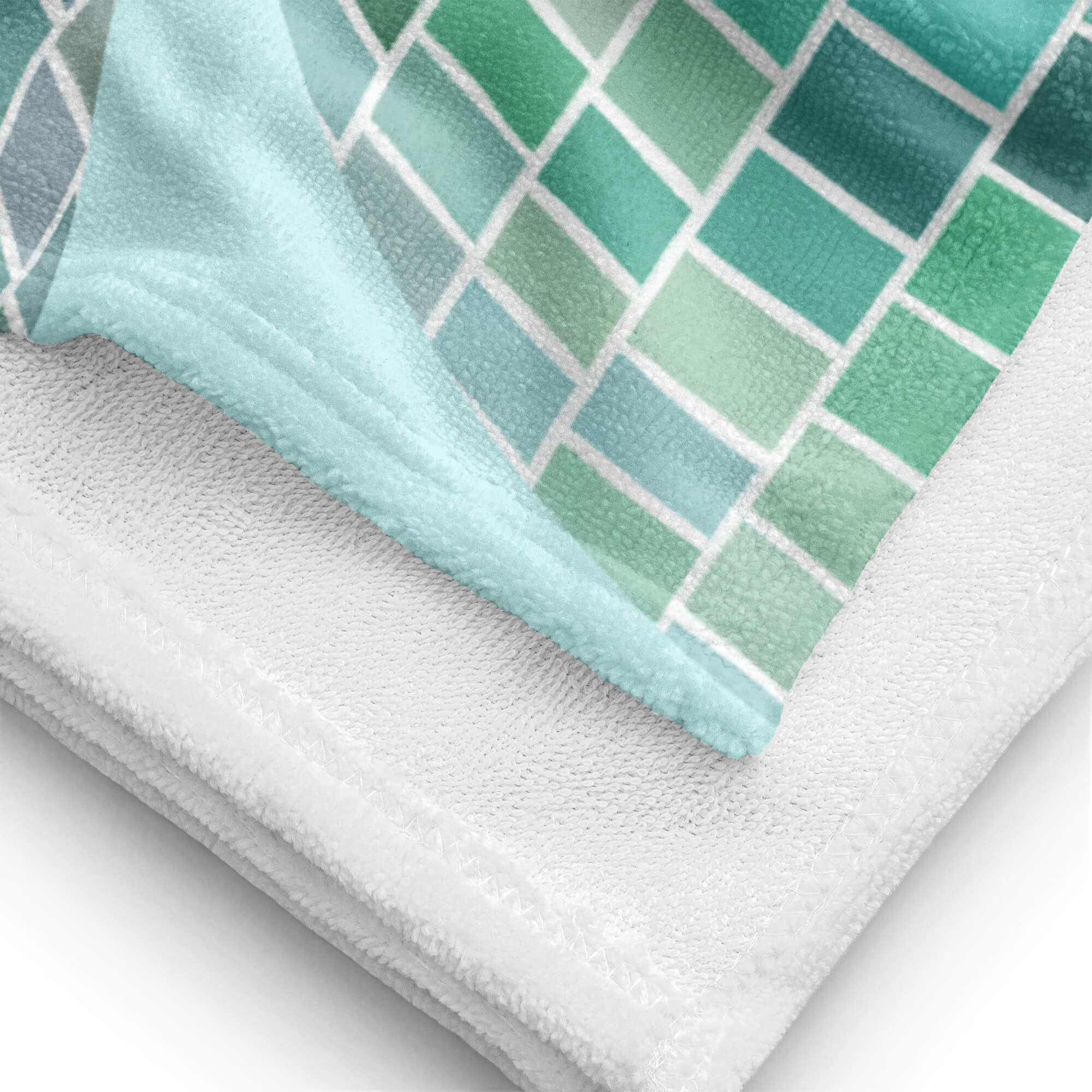 Retro green disco ball beach towel with hand-illustrated design by Lindsey Kay Collective. Funky vintage-inspired summer towel for beach days, pool parties, bachelorette gifts, and trendy aesthetic decor. 30x60 cotton polyester towel with groovy disco vibes.