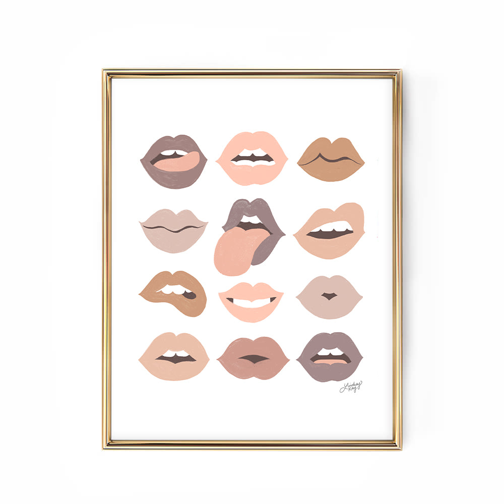 Labios arcoíris de amor - Impresión de arte