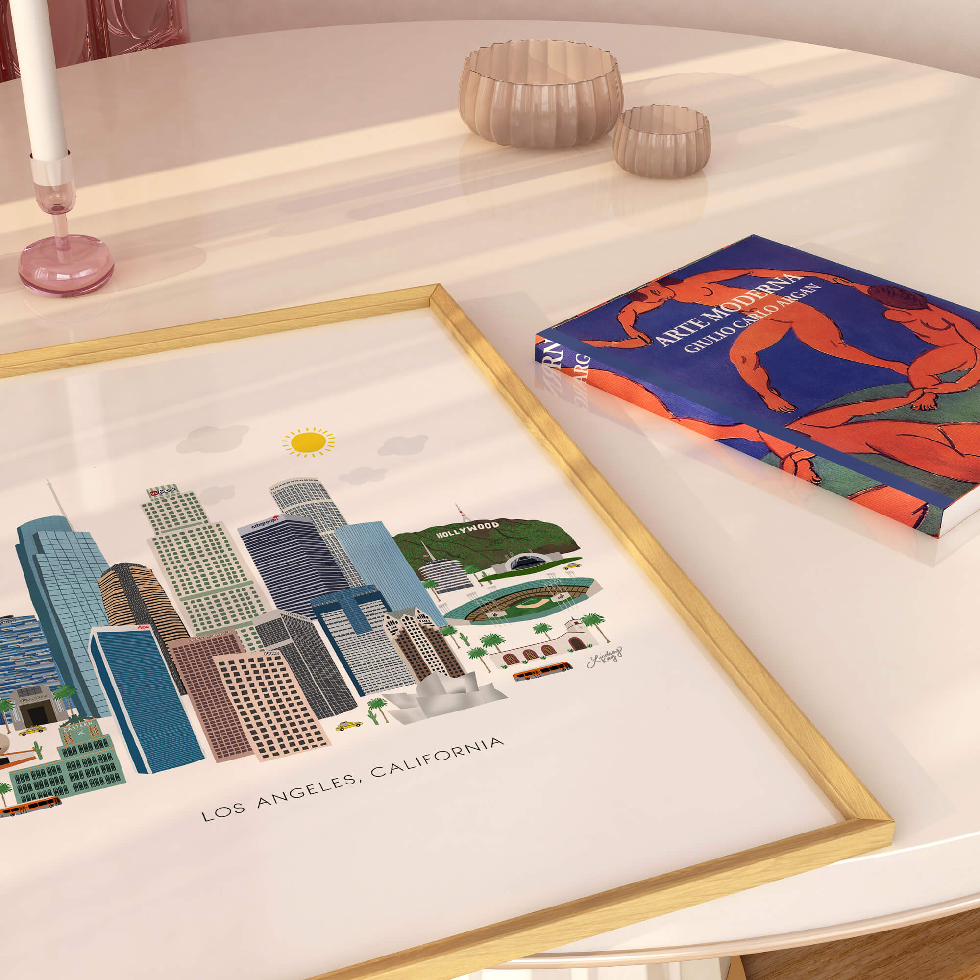 Los Angeles Cityscape Illustration - Art Print - Lindsey Kay Collective