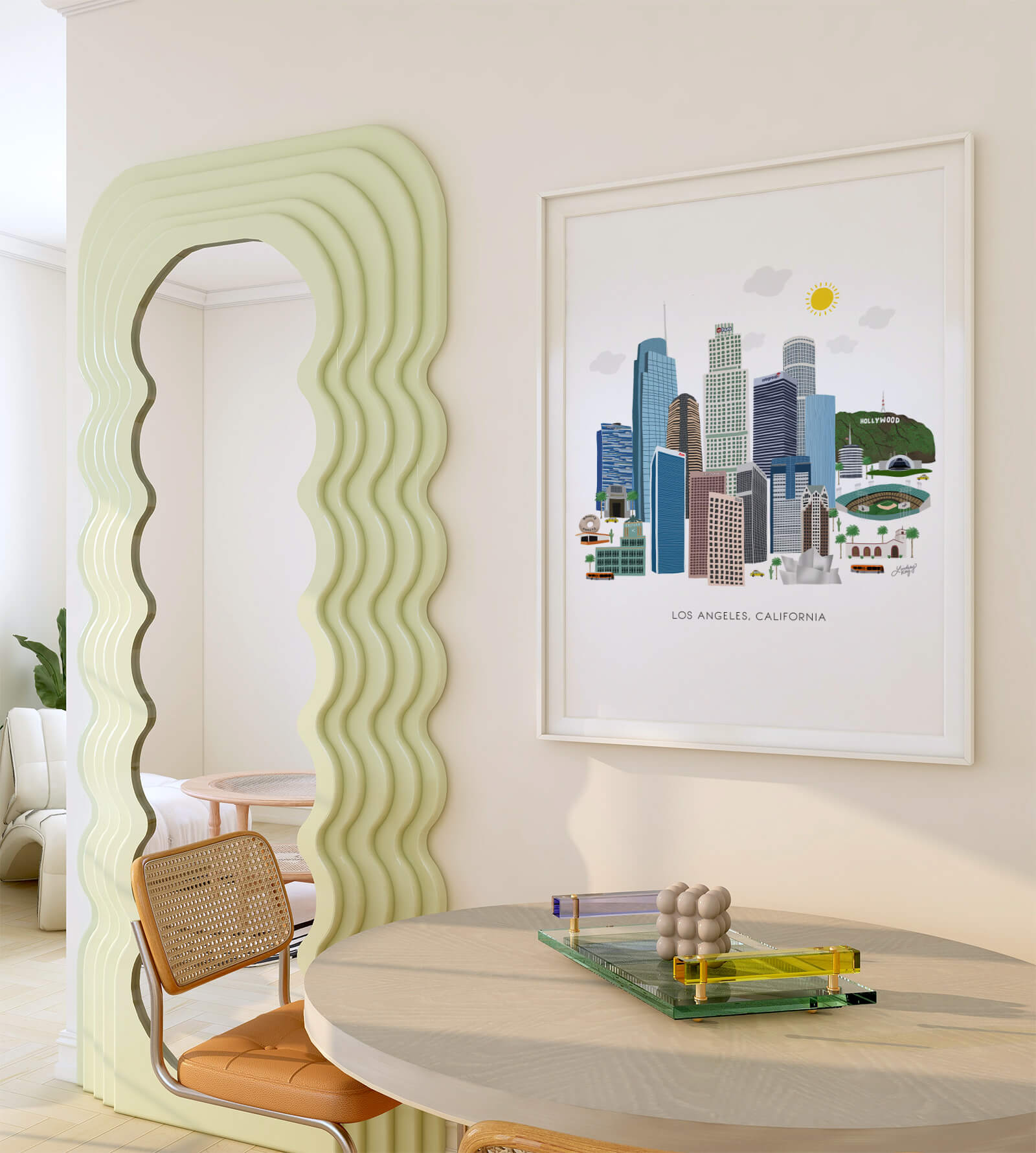 Los Angeles Cityscape Illustration - Art Print - Lindsey Kay Collective