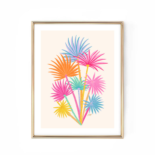Hand-drawn tropical plant art print by Lindsey Kay Collective – botanical wall art for beach homes, tropical interiors, or plant lovers – vibrant green leaf illustration printed on enhanced matte paper with high-quality inks – available in multiple sizes