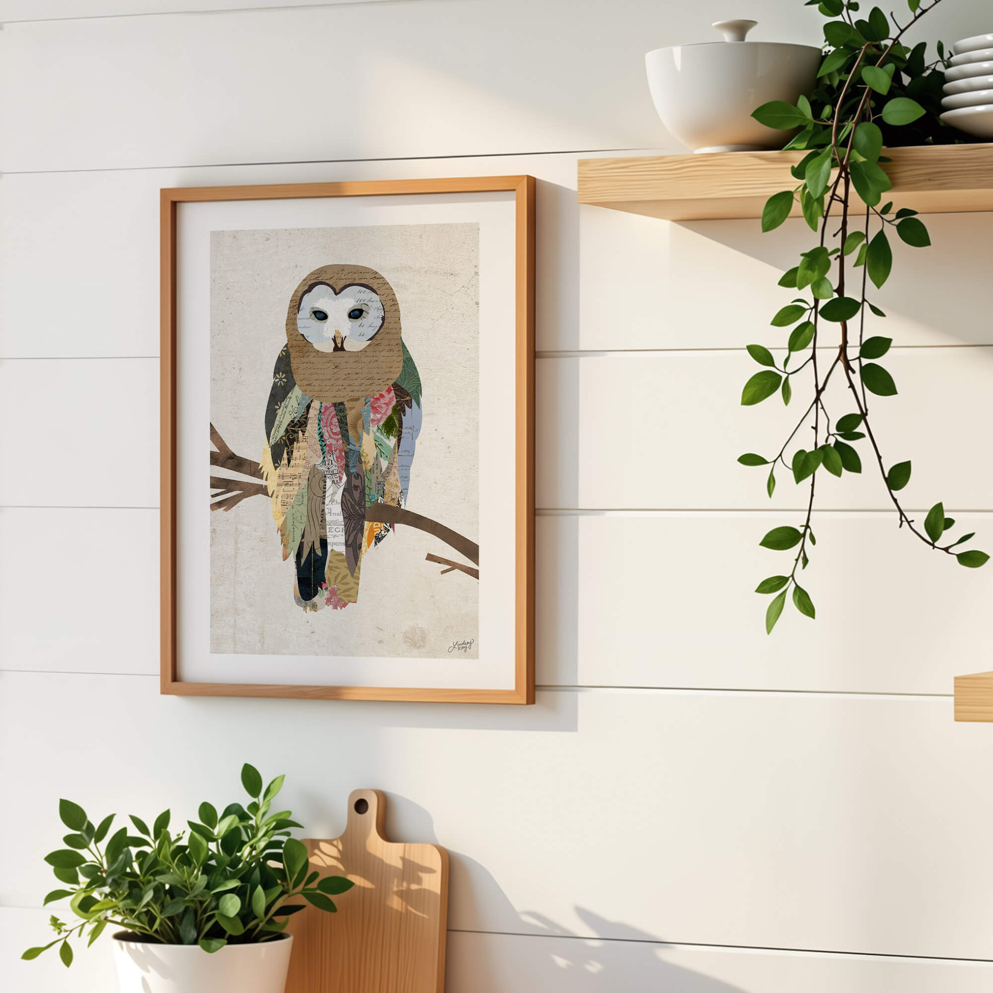 Owl Collage - Art Print - Lindsey Kay Collective