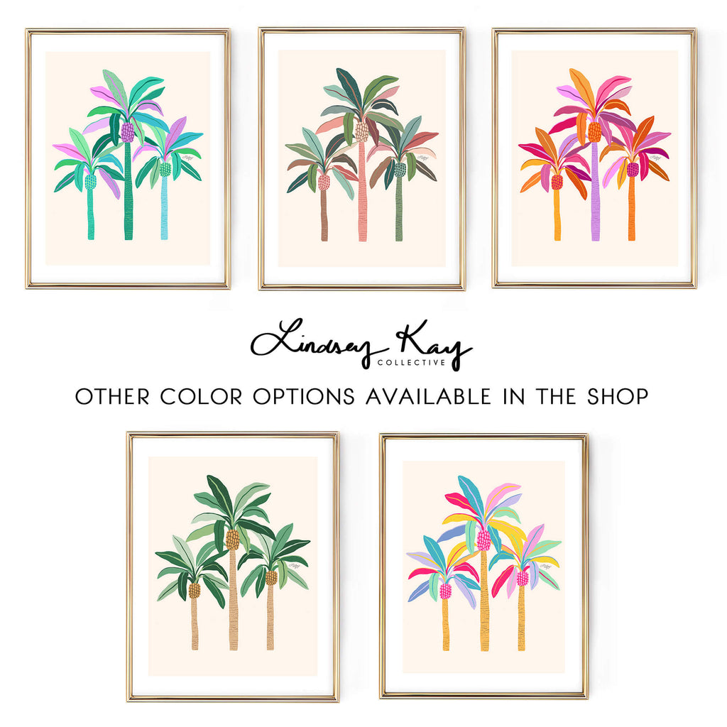 Palm Trees Illustration (Pastel) - Art Print
