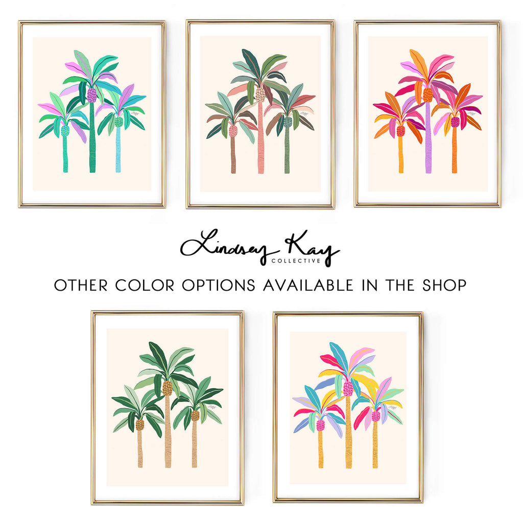 Palm Trees Illustration (Warm Palette) - Art Print