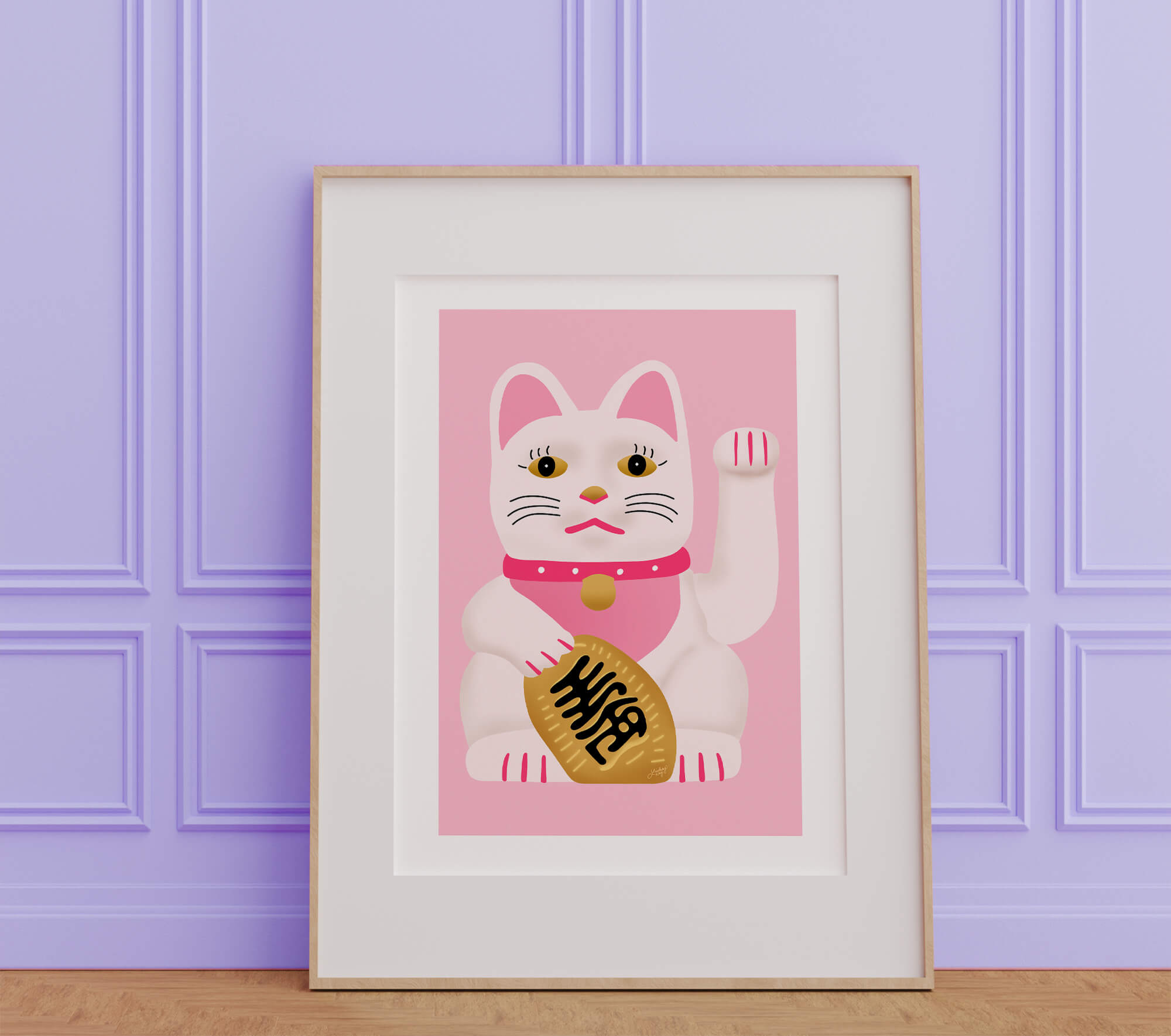 Lucky Cat Illustration - Art Print