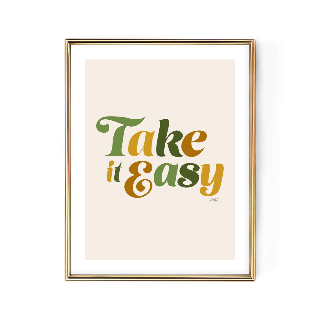Take it Easy (Green/Gold Palette) - Art Print