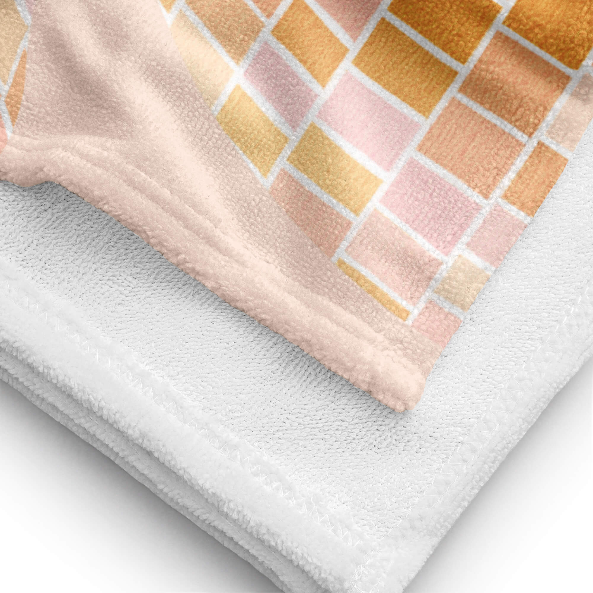 Retro yellow disco ball beach towel with hand-drawn design by Lindsey Kay Collective. Bright summer towel for beach lovers, bachelorettes, retro-inspired poolside decor, and golden aesthetic vibes. 30x60 cotton polyester towel.

