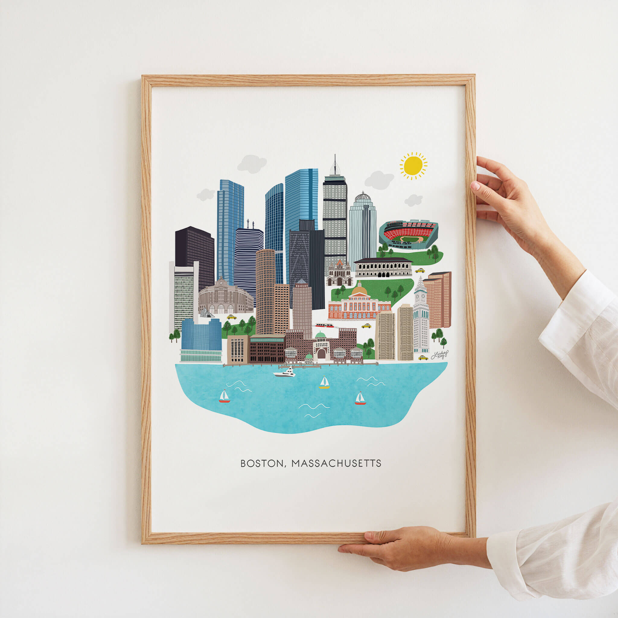 Boston Skyline Illustration - Art Print
