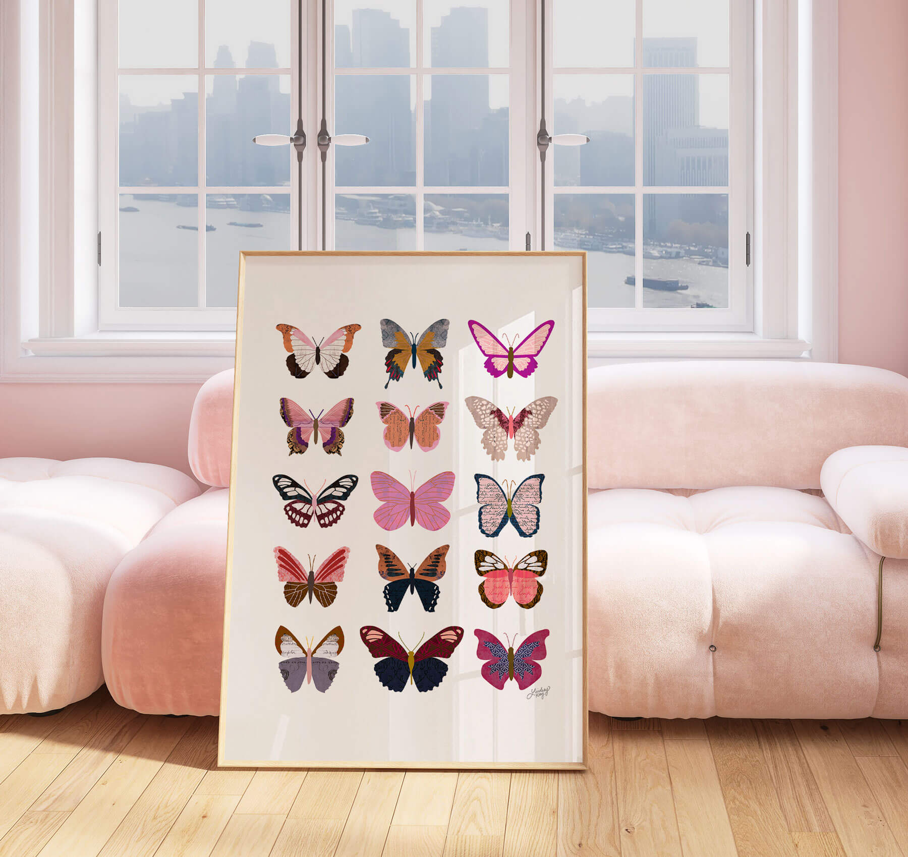 Colorful Butterflies Collage - Art Print