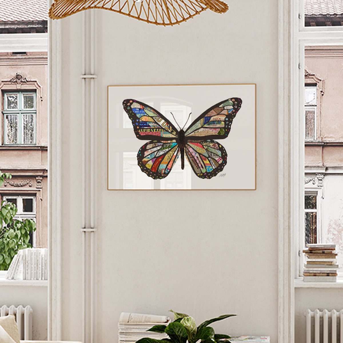 Ilustración de collage de mariposas - Impresión de arte