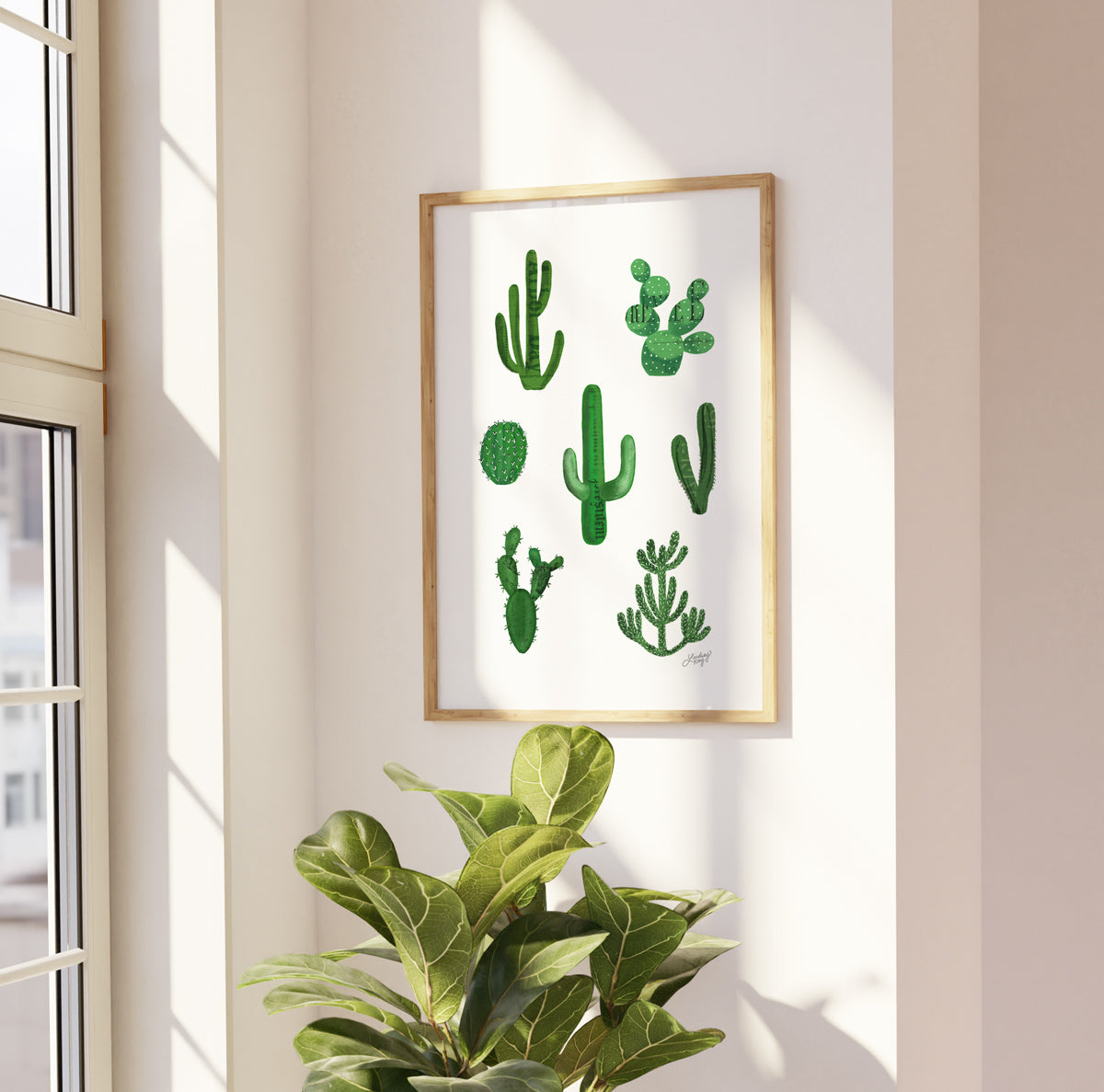Illustration de collage de cactus - Tirage d’art