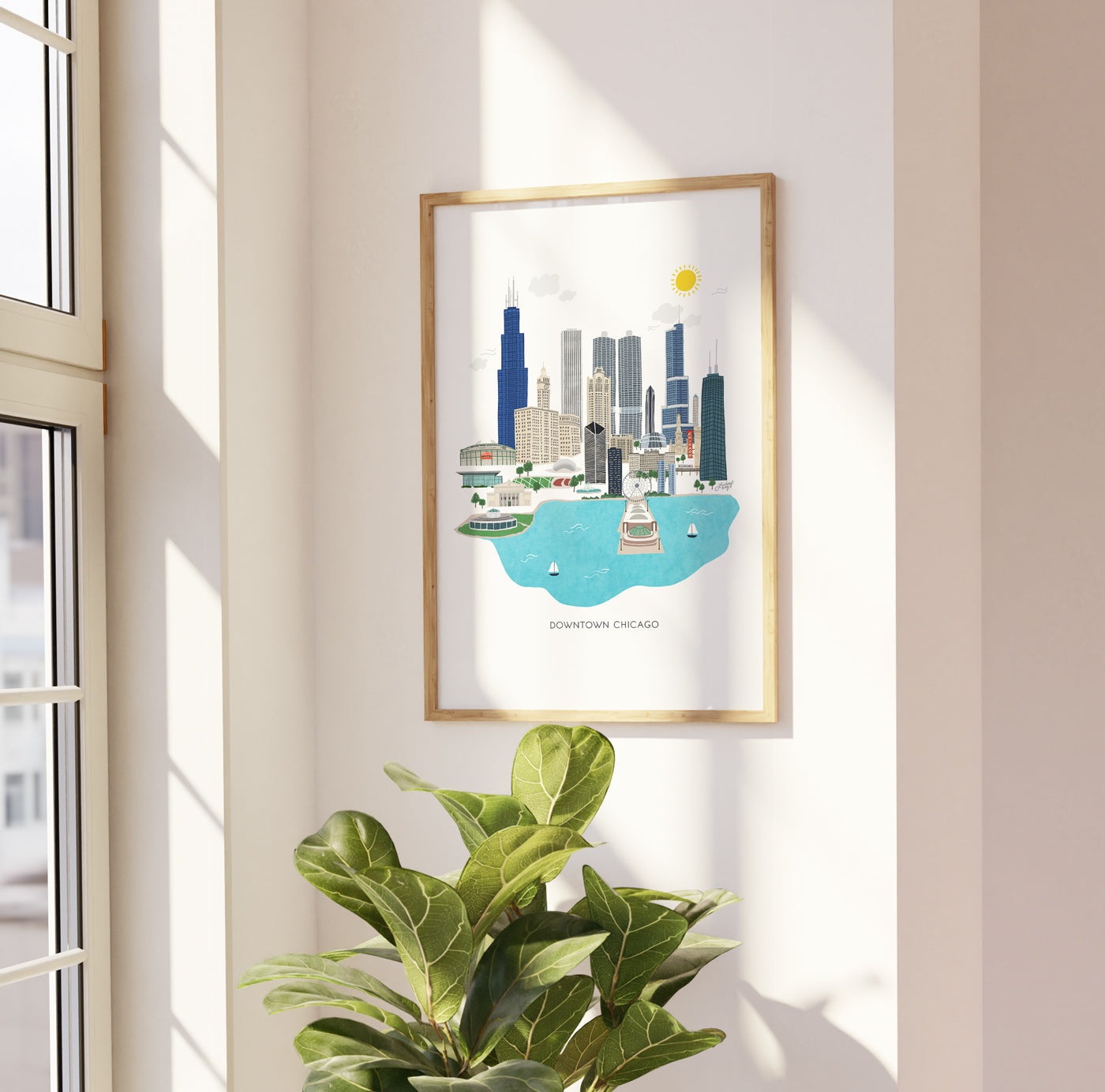 Downtown Chicago Illustration - Art Print - Lindsey Kay Collective