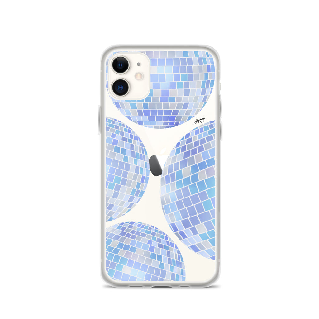Blue Disco Balls Illustration - Clear Case for iPhone®
