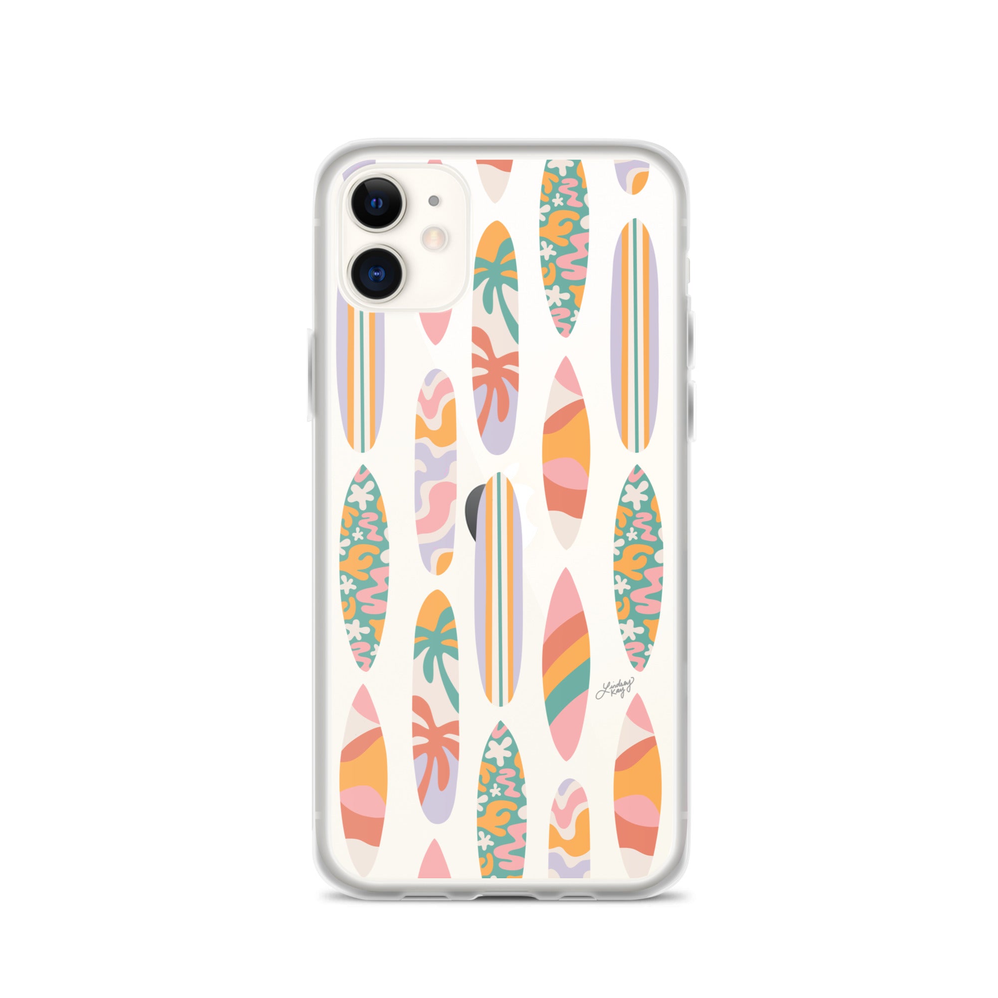 Patrón de ilustración de tablas de surf - Transparente Funda para iPhone®