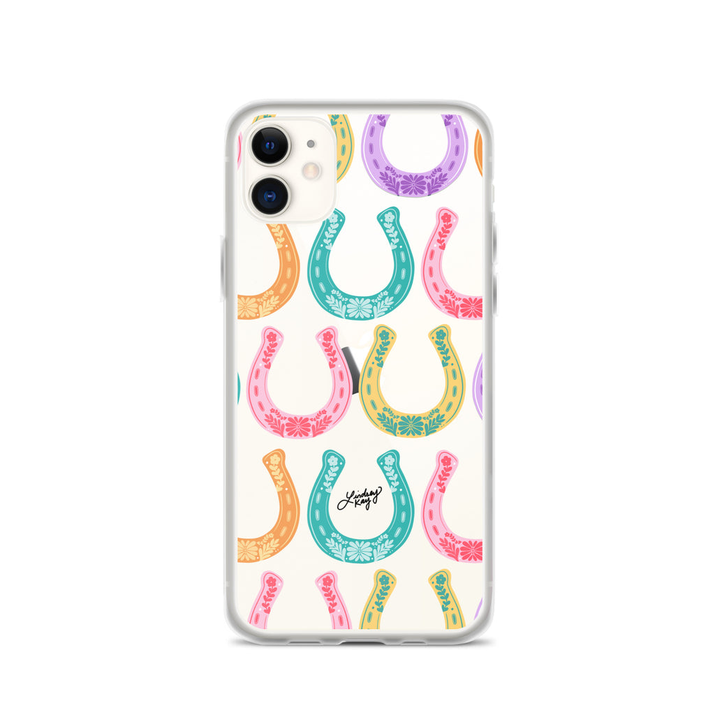 Colorful Horseshoe Illustration Pattern - Clear Case for iPhone®