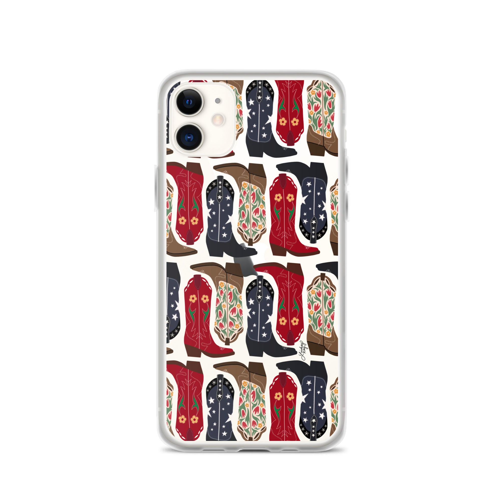 Ilustración de botas de vaquero - Funda transparente para iPhone®