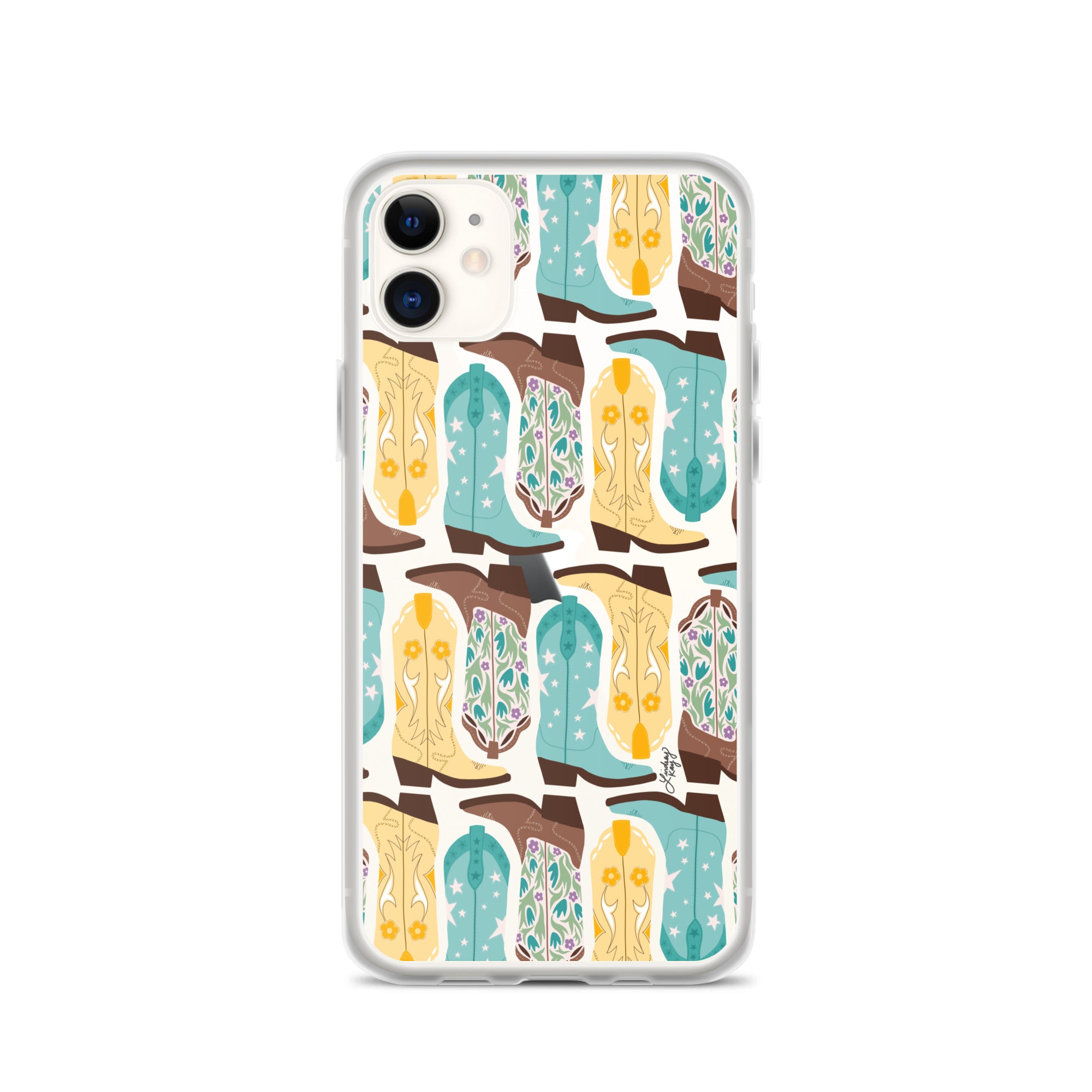 Ilustración de botas de vaquero - Funda transparente para iPhone®