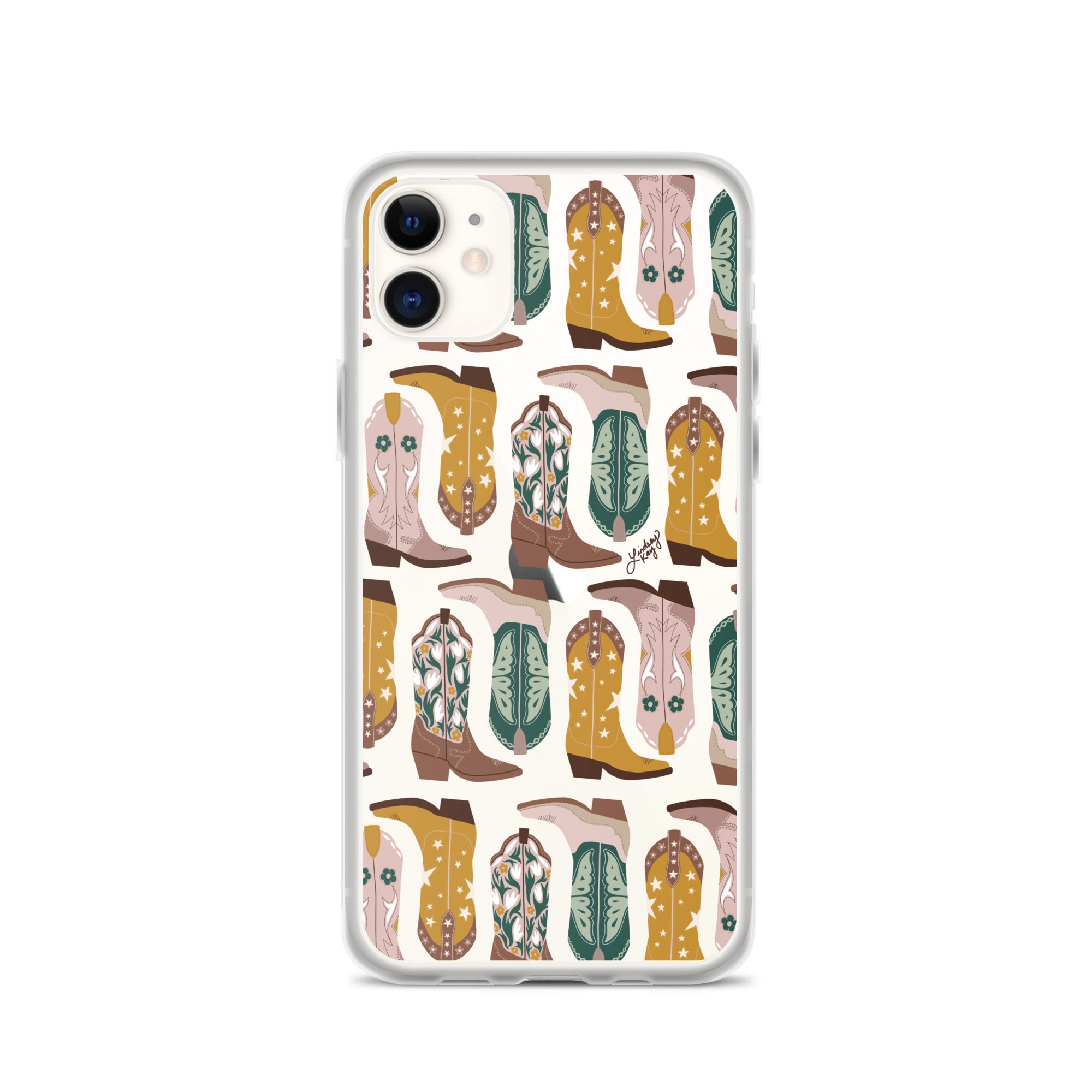 Ilustración de botas de vaquero (paleta neutra) - Funda transparente para iPhone®