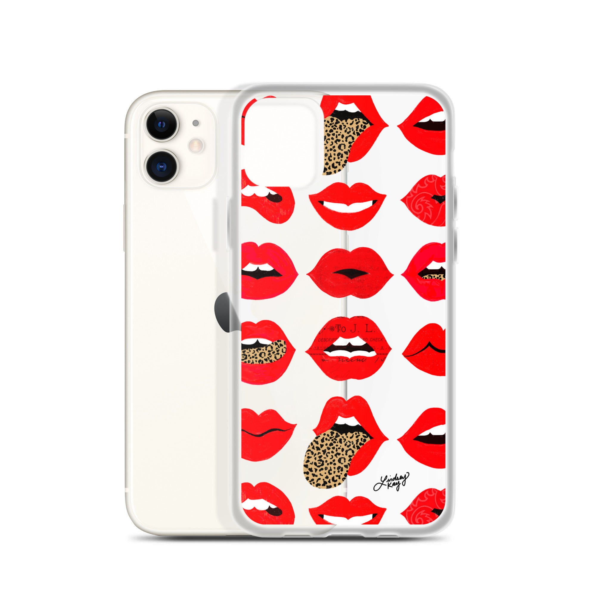 Labios de amor de leopardo - Funda transparente para iPhone®