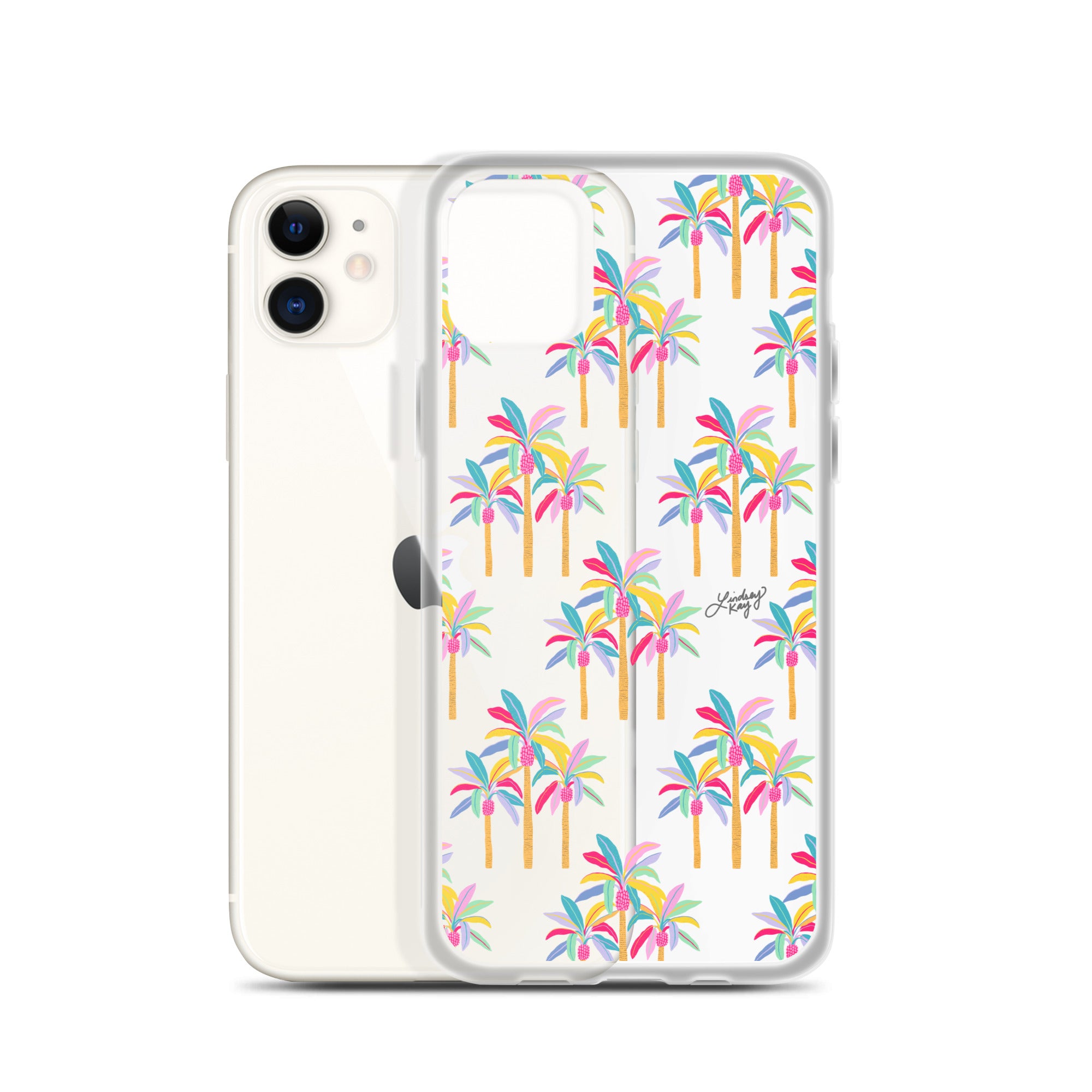 Palm Tree Pattern (Pastel Palette) - Clear Case for iPhone®
