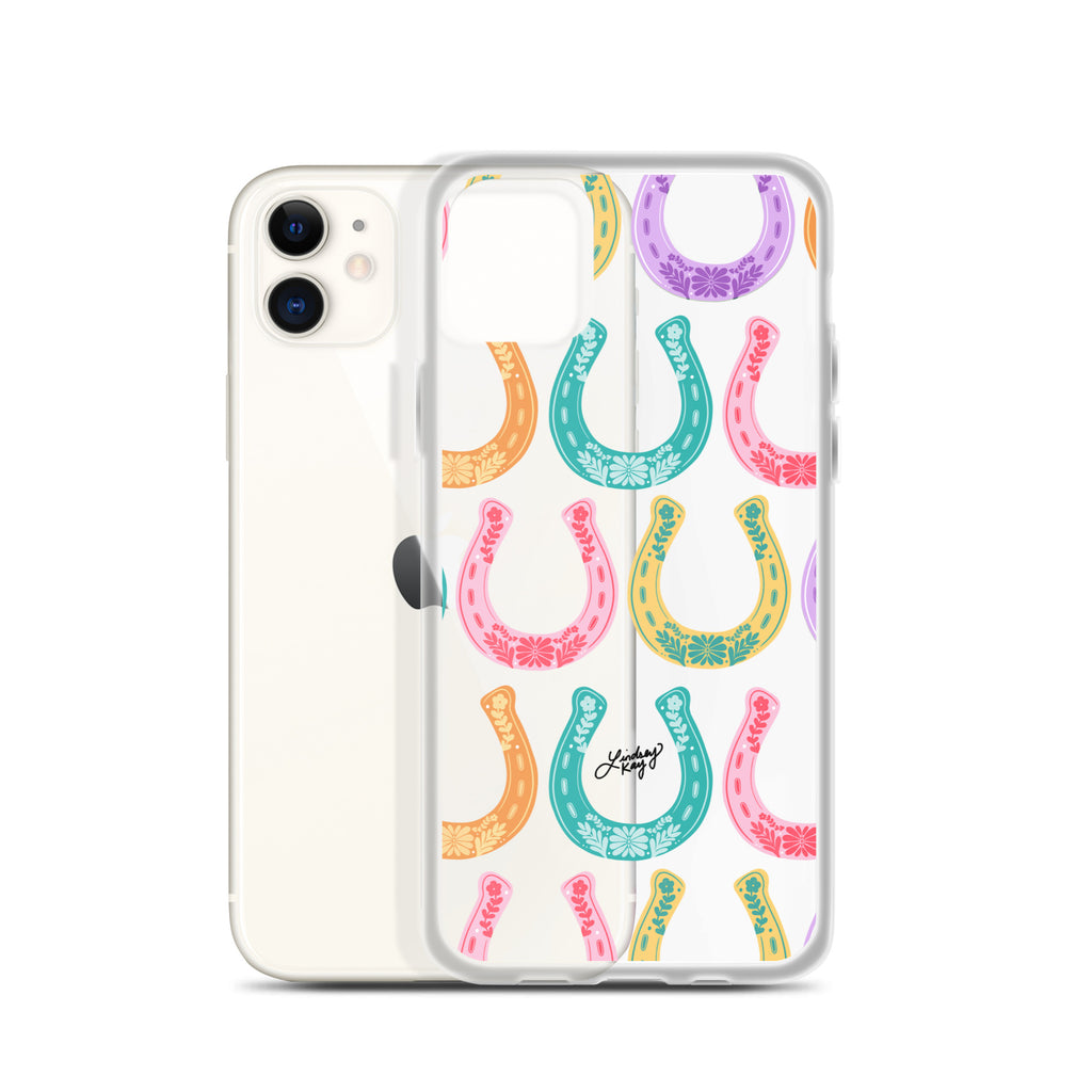 Colorful Horseshoe Illustration Pattern - Clear Case for iPhone®
