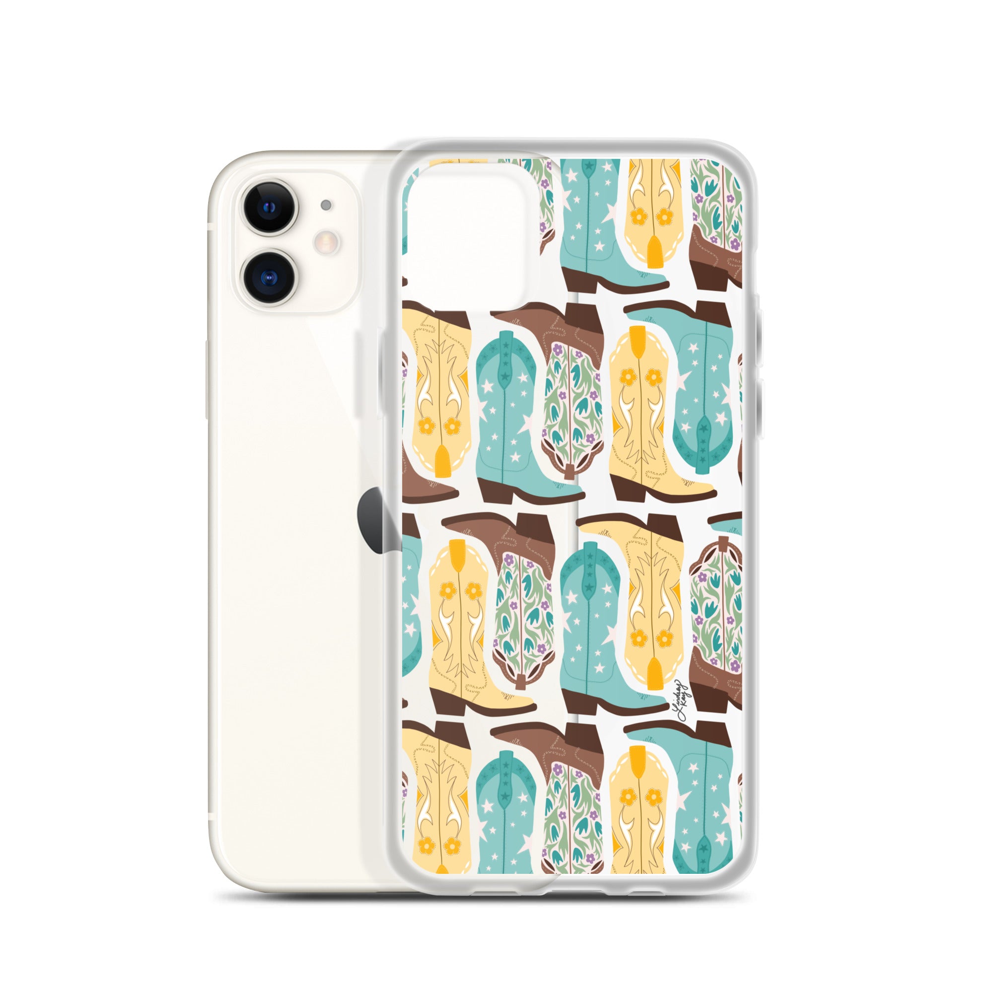 Ilustración de botas de vaquero - Funda transparente para iPhone®