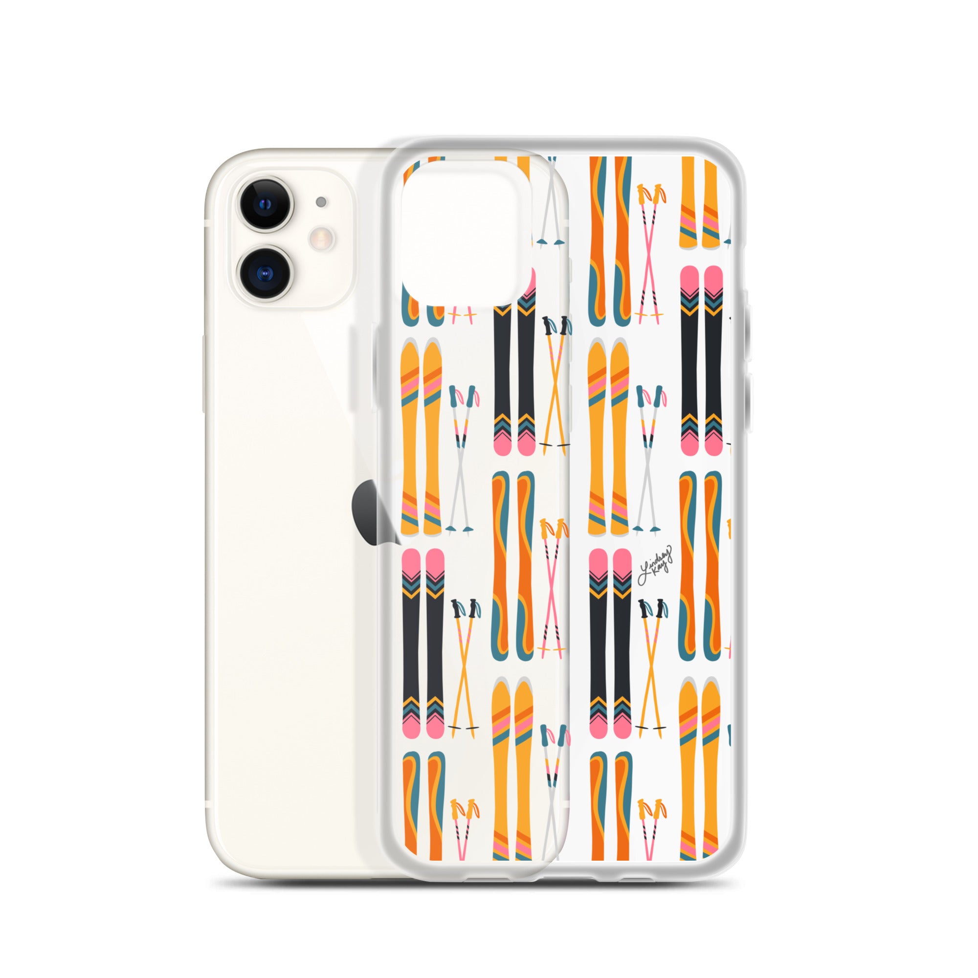 Skis and Poles Patterned - Clear Case for iPhone®