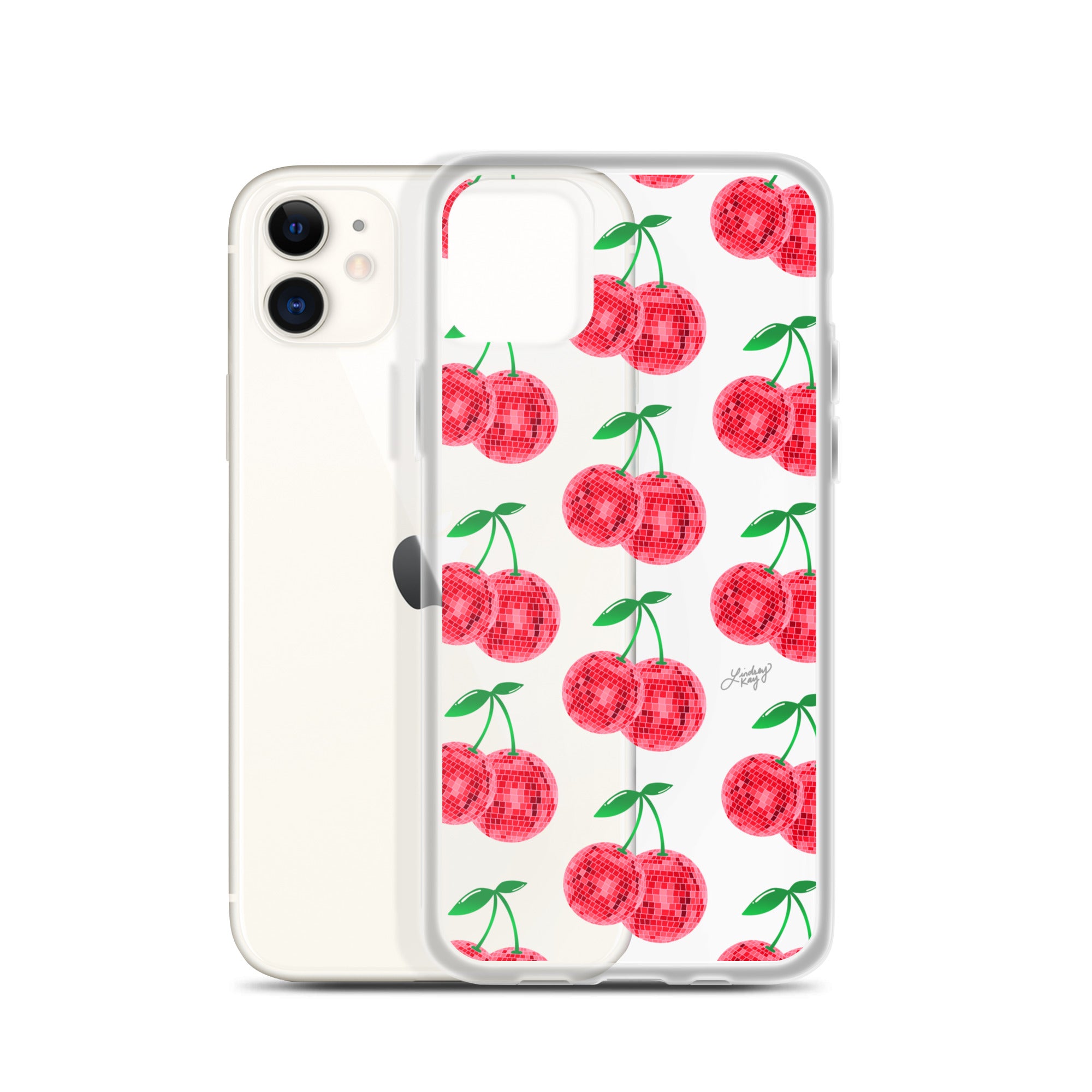 Red Disco Ball Cherries - Clear Case for iPhone® - Sizes 11 & 16