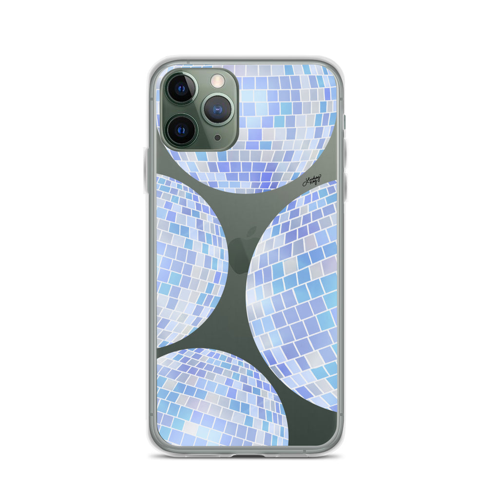 Blue Disco Balls Illustration - Clear Case for iPhone®