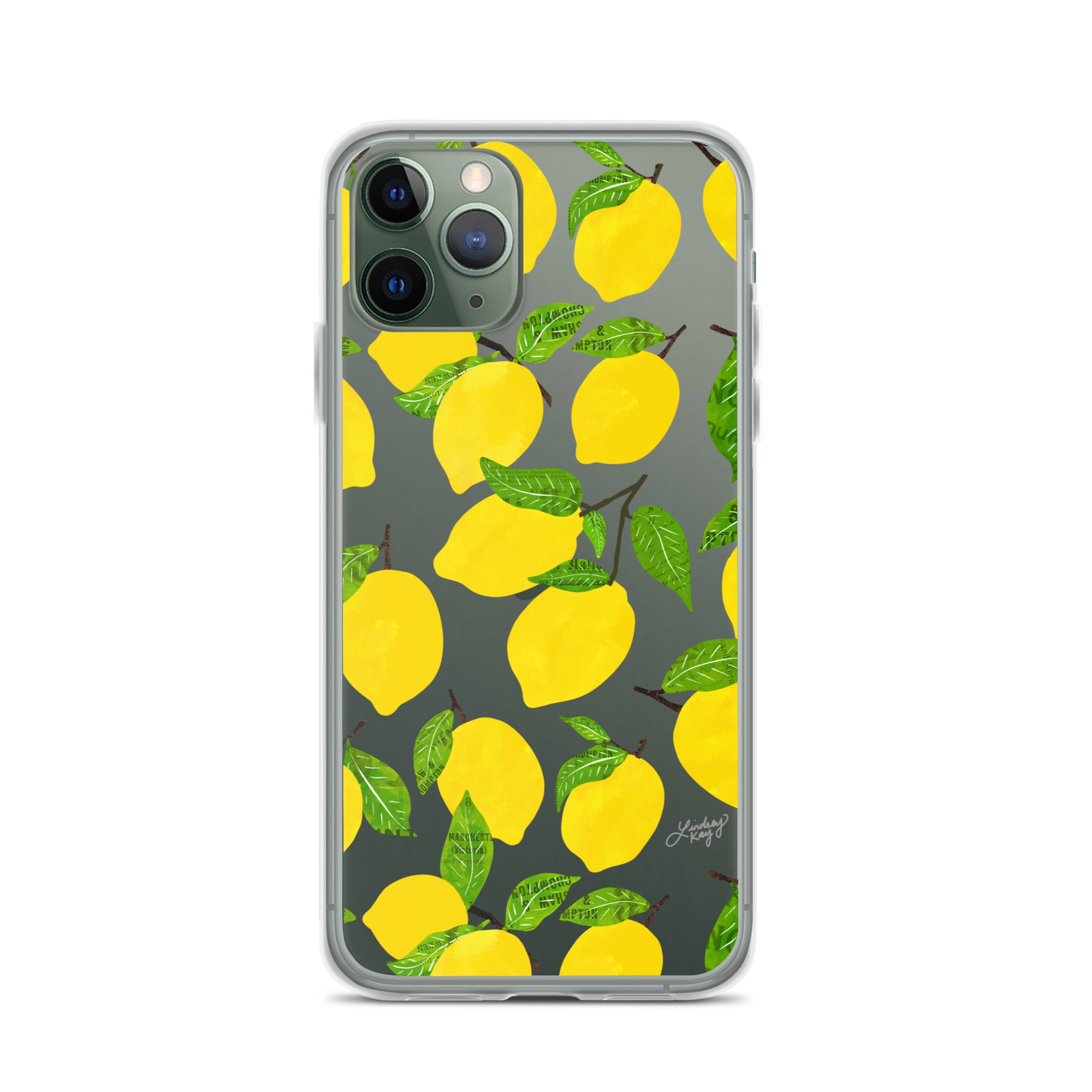 lemons illustration clear iphone case cover protector fruit summer yellow trendy cute lindsey kay collective
