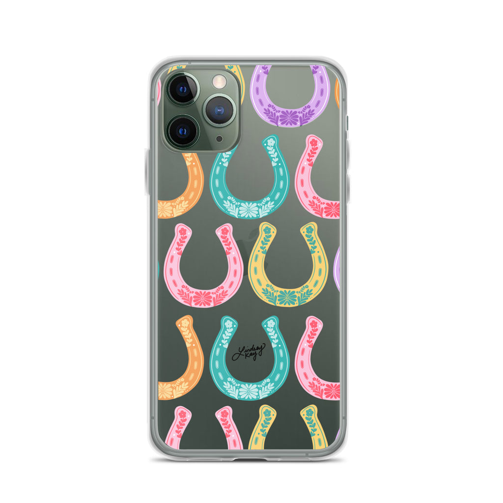 Colorful Horseshoe Illustration Pattern - Clear Case for iPhone®