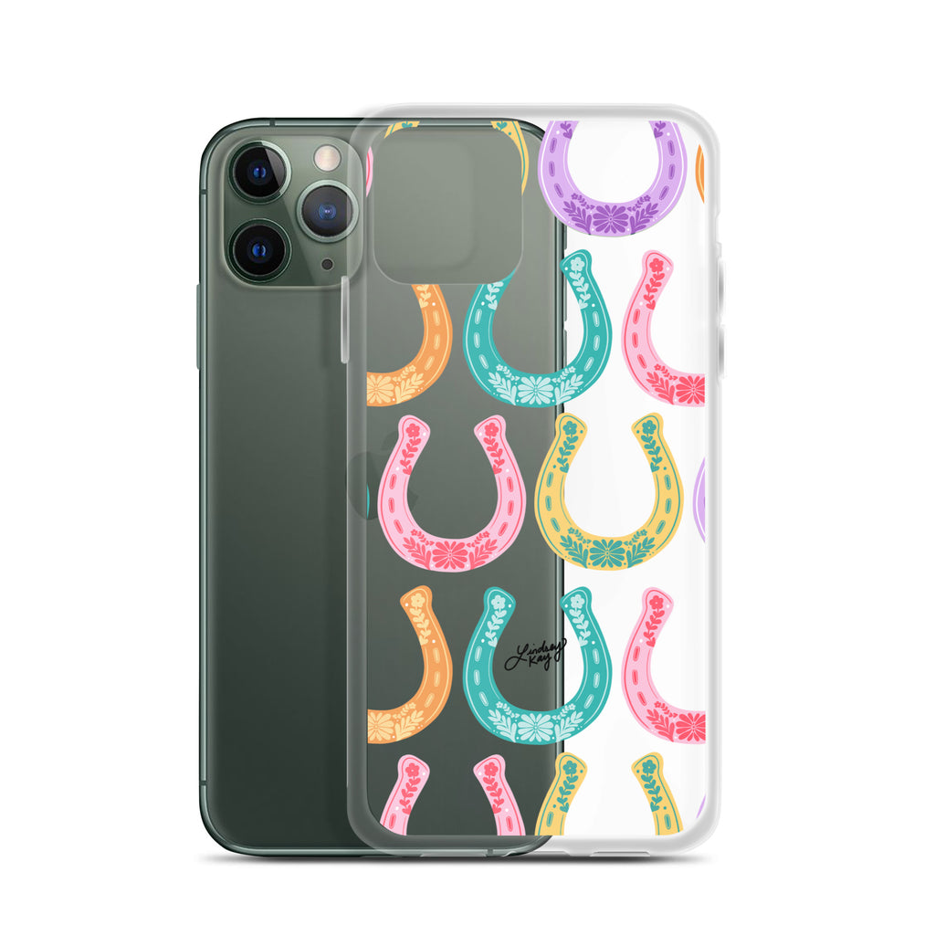 Colorful Horseshoe Illustration Pattern - Clear Case for iPhone®