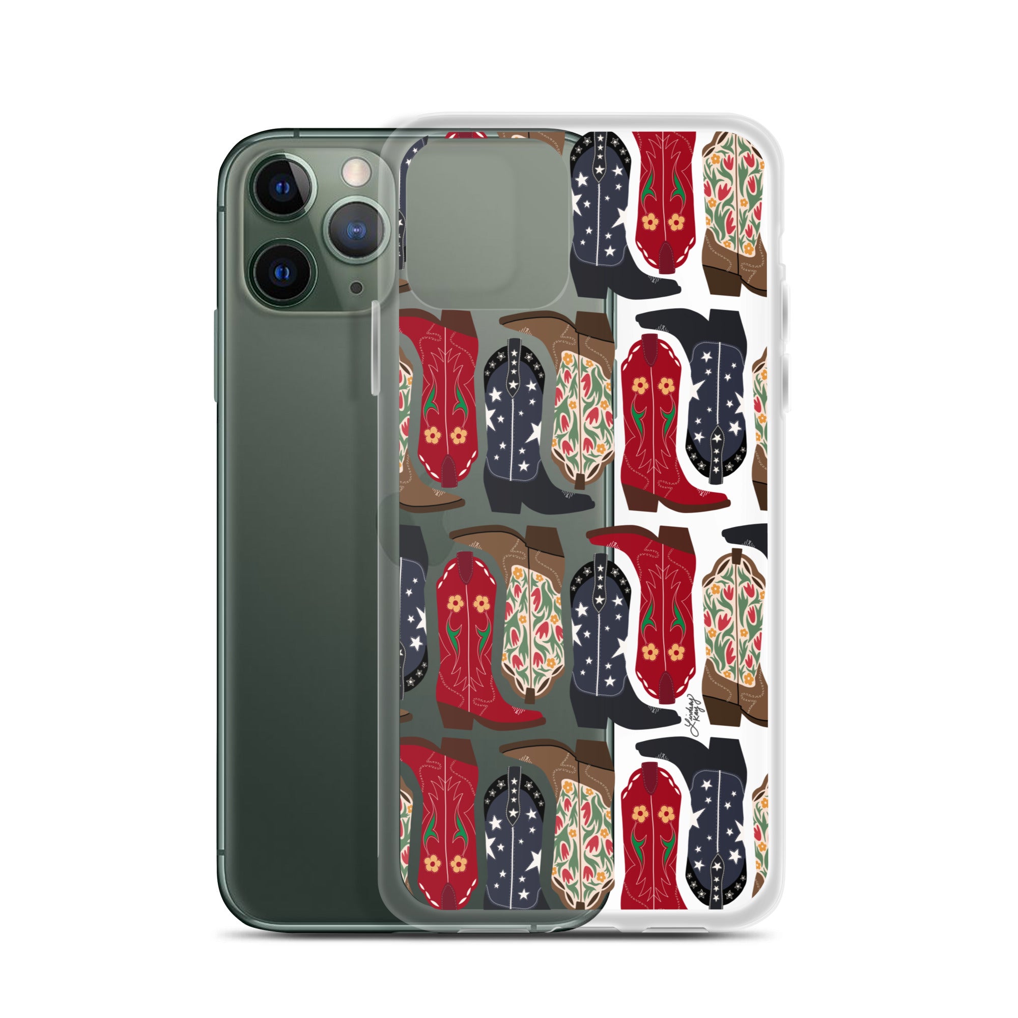 Ilustración de botas de vaquero - Funda transparente para iPhone®