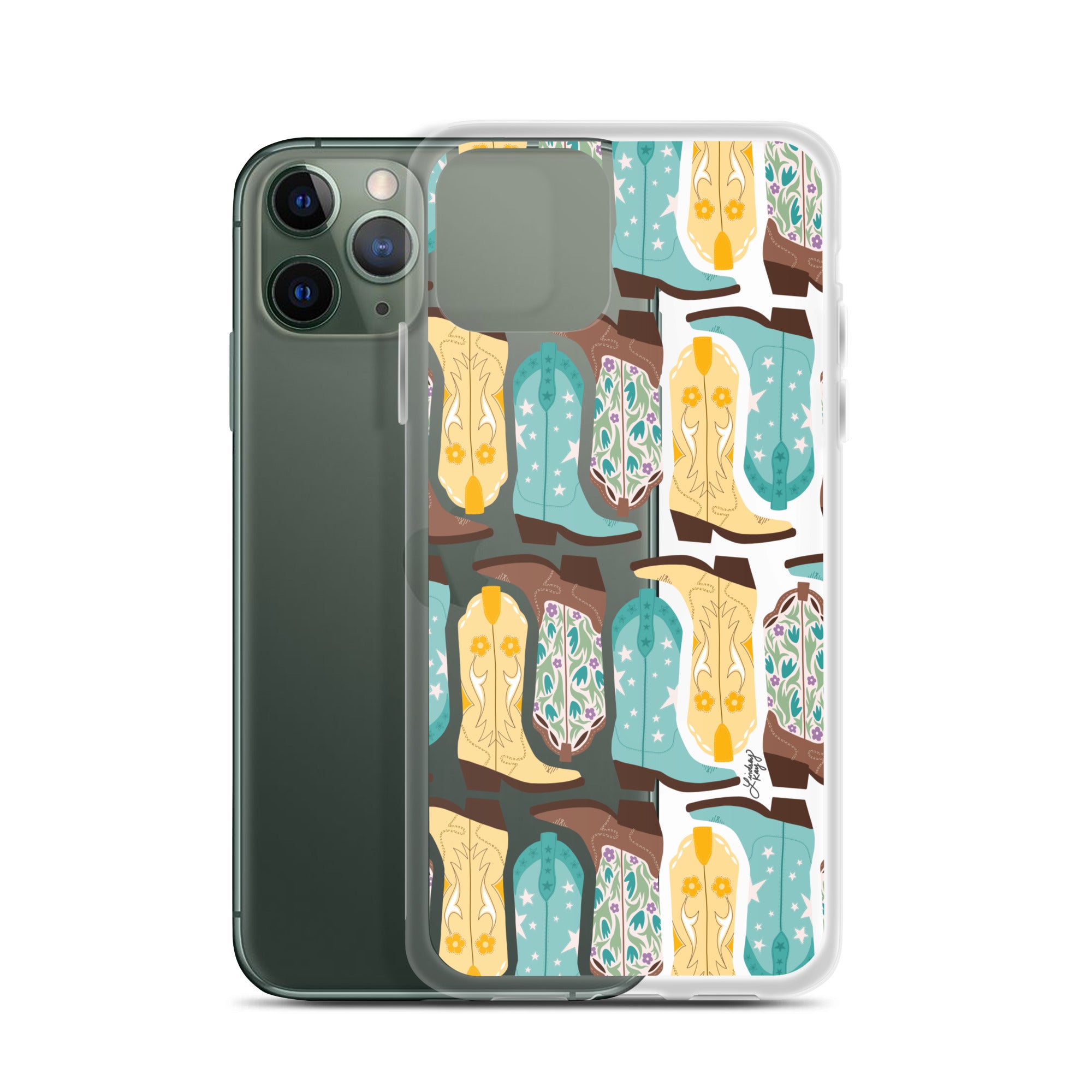 Ilustración de botas de vaquero - Funda transparente para iPhone®