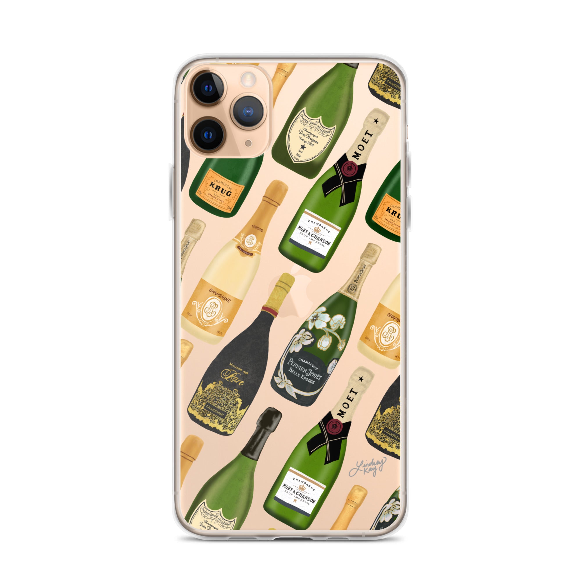 Ilustración de botellas de champán - Funda transparente para iPhone®