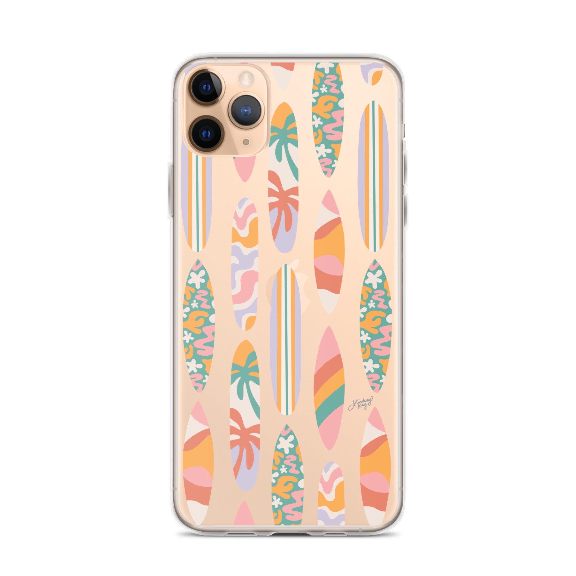 Patrón de ilustración de tablas de surf - Transparente Funda para iPhone®