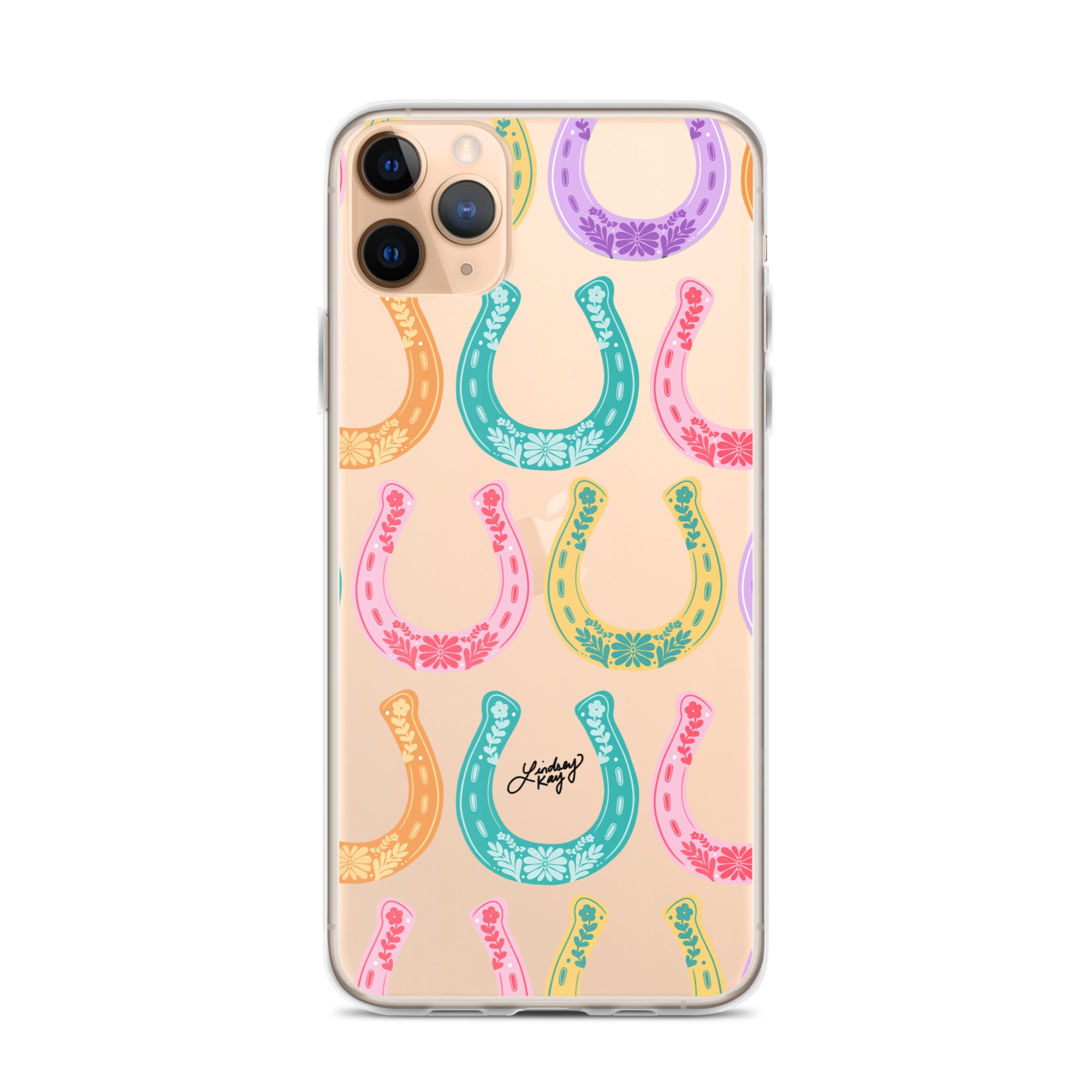 Colorful Horseshoe Illustration Pattern - Clear Case for iPhone®