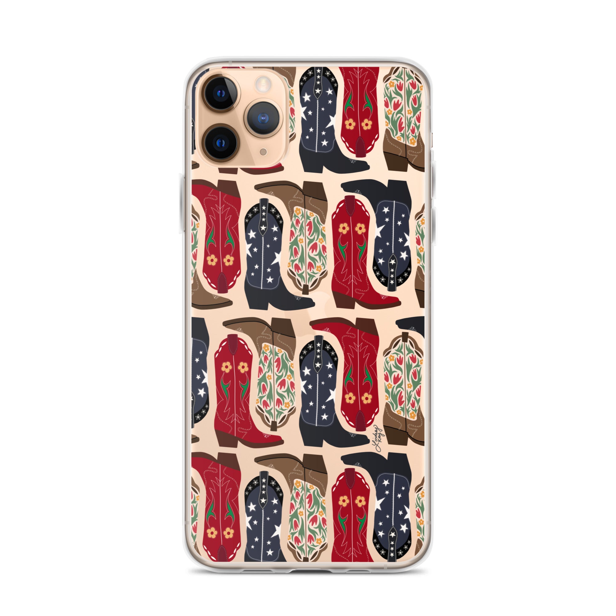 Ilustración de botas de vaquero - Funda transparente para iPhone®